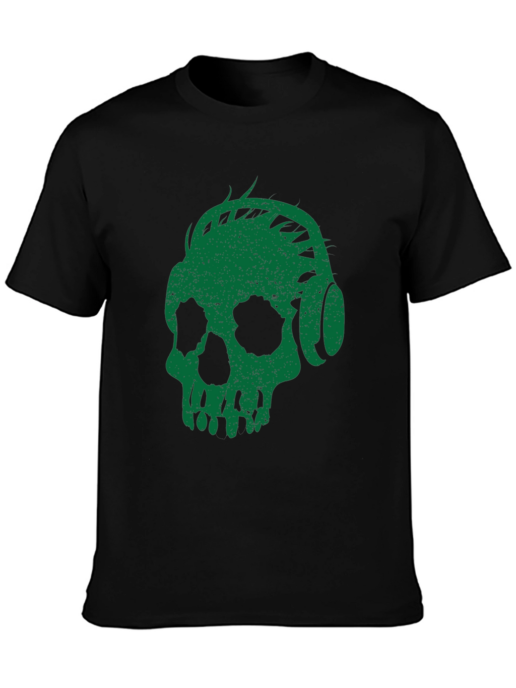 Green Skull Headphones Graphic Tee