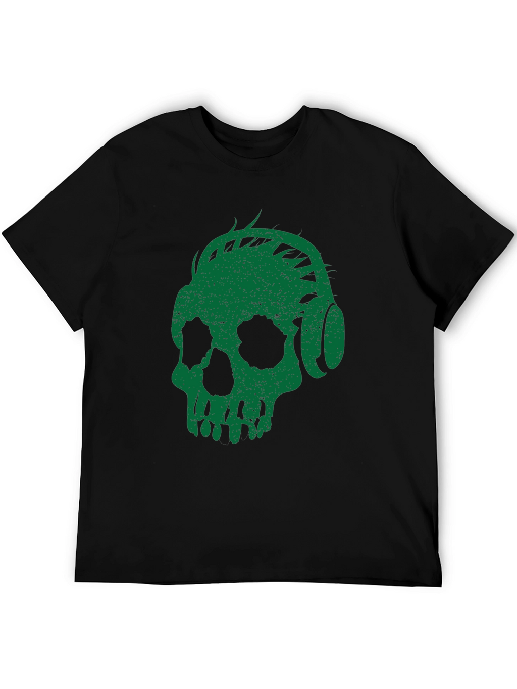 Green Skull Headphones Graphic Tee