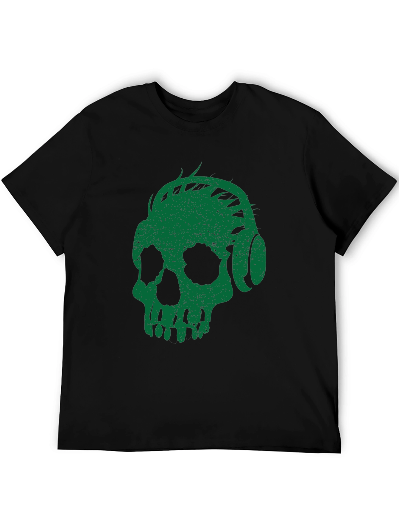 Green Skull Headphones Graphic Tee