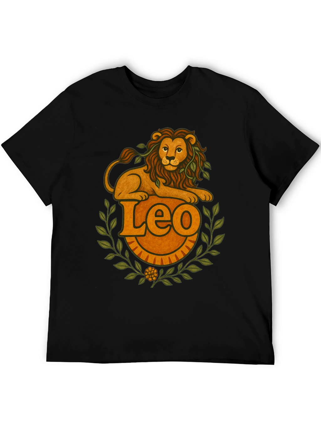 Leo Zodiac Graphic T-Shirt - Black Tee