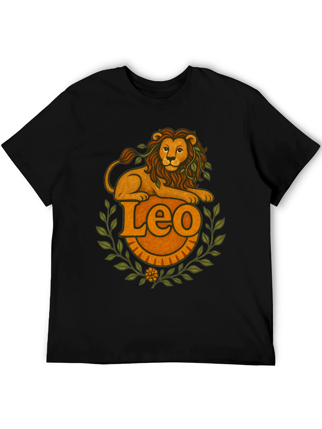 Leo Zodiac Graphic T-Shirt - Black Tee