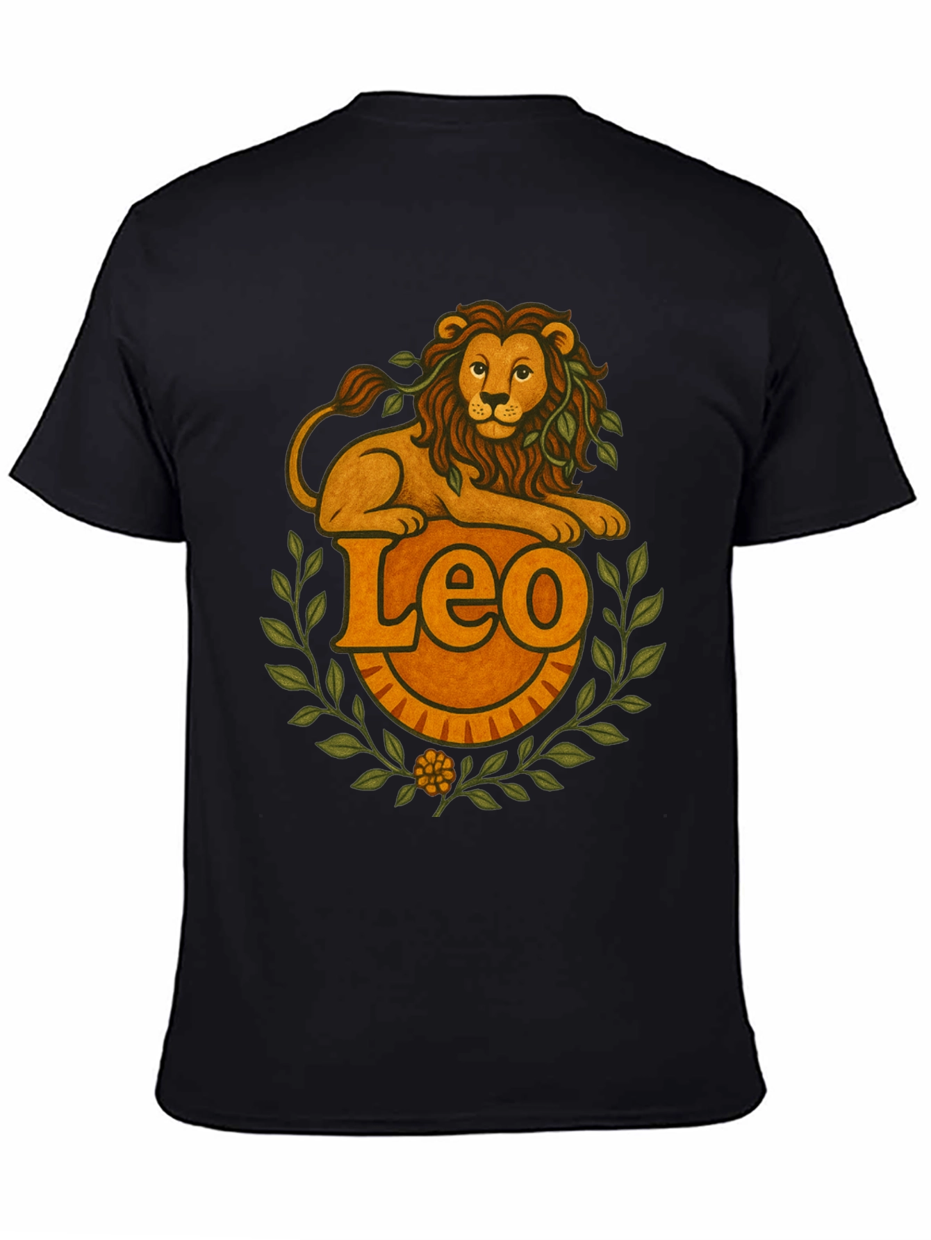 Leo Zodiac Graphic T-Shirt - Black Tee