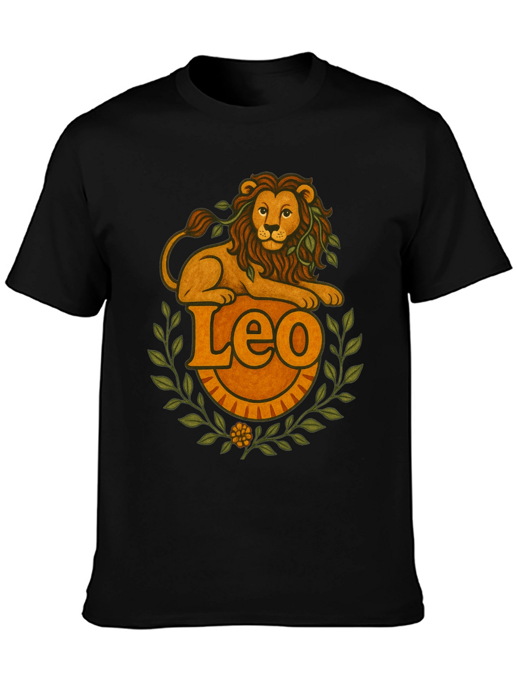 Leo Zodiac Graphic T-Shirt - Black Tee