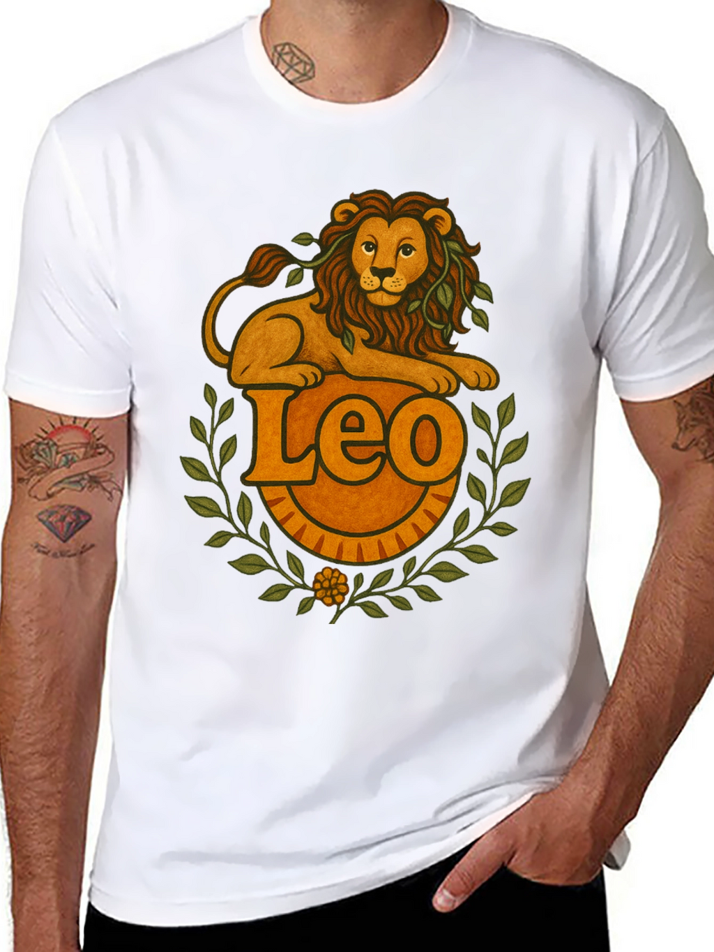 Leo Zodiac Graphic T-Shirt - Black Tee