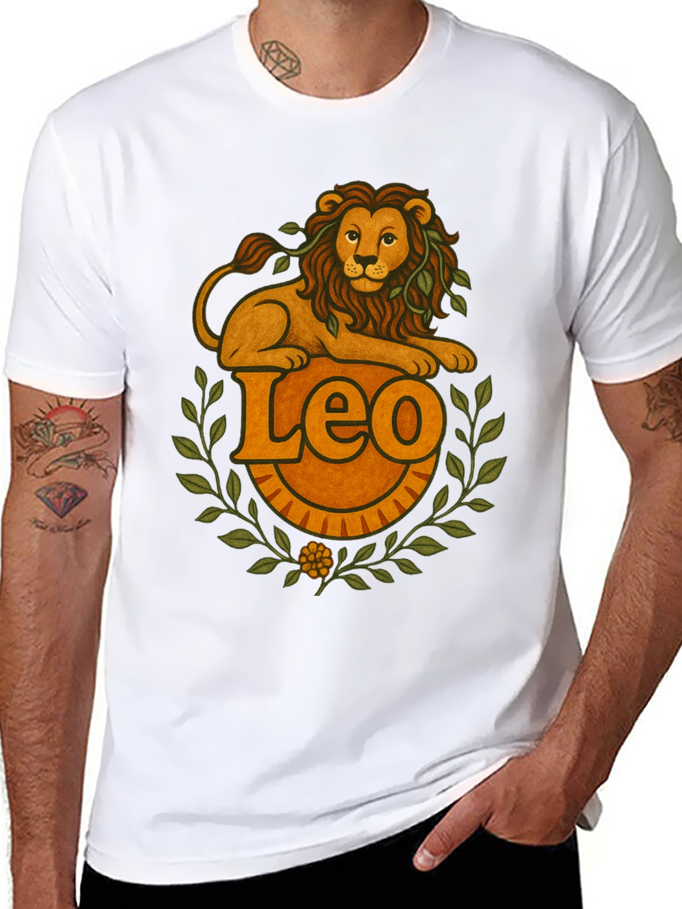 Leo Zodiac Graphic T-Shirt - Black Tee