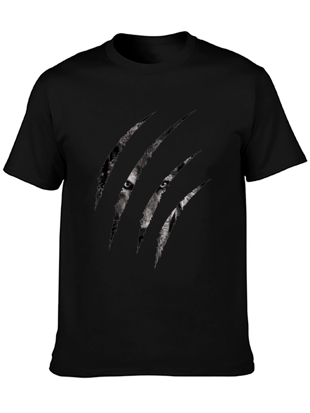 Mens Wolf Claw Graphic Black T-Shirt
