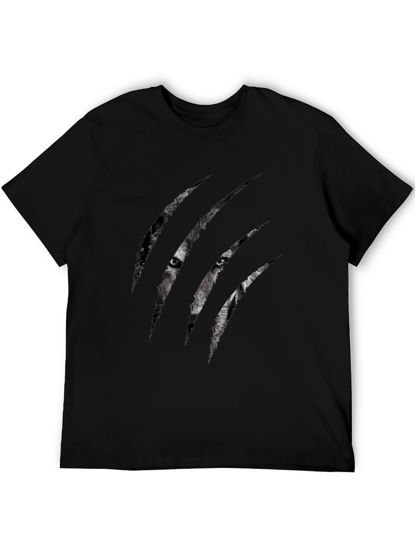 Mens Wolf Claw Graphic Black T-Shirt