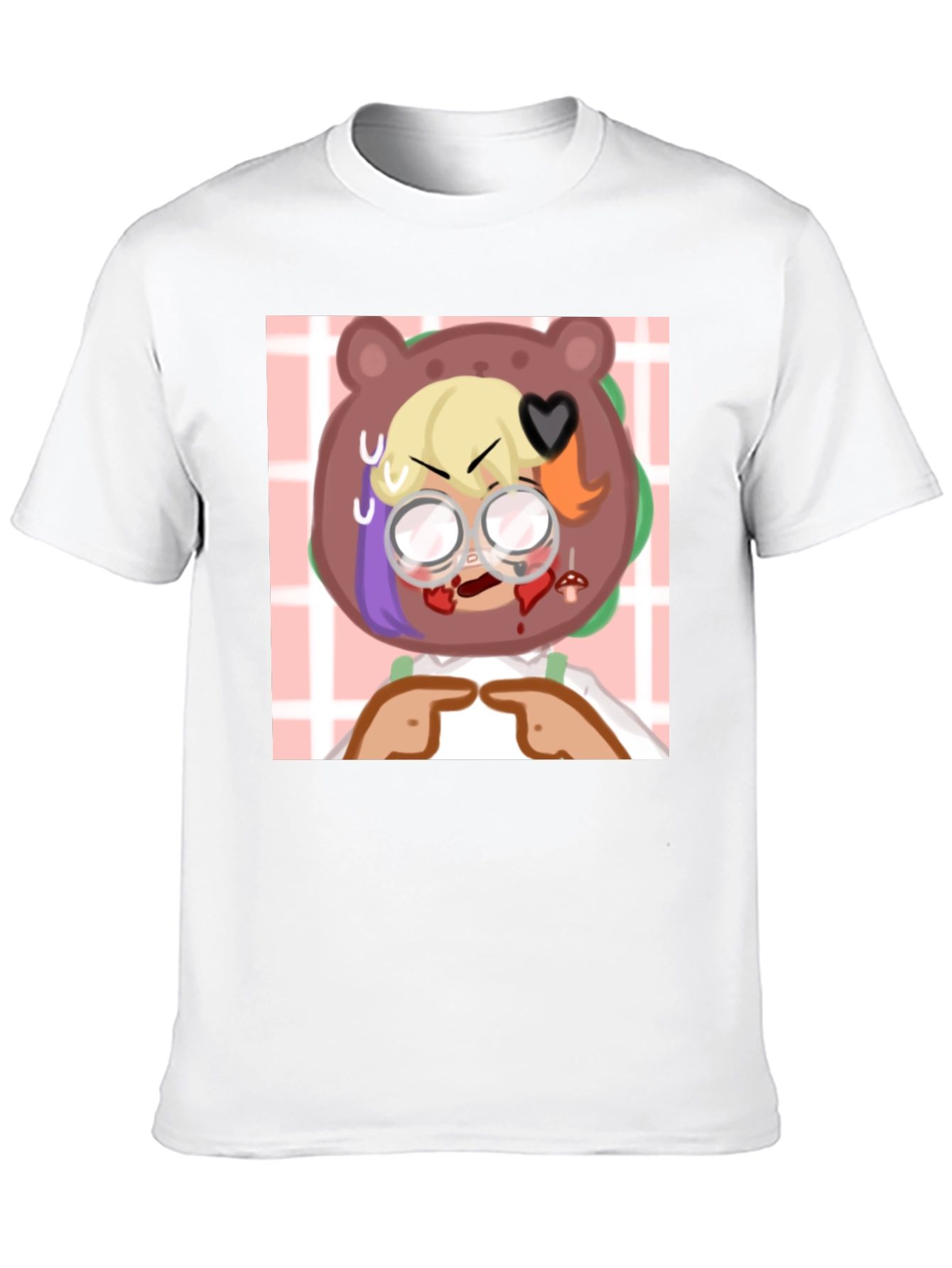 Cartoon Character Graphic T-Shirt - Black