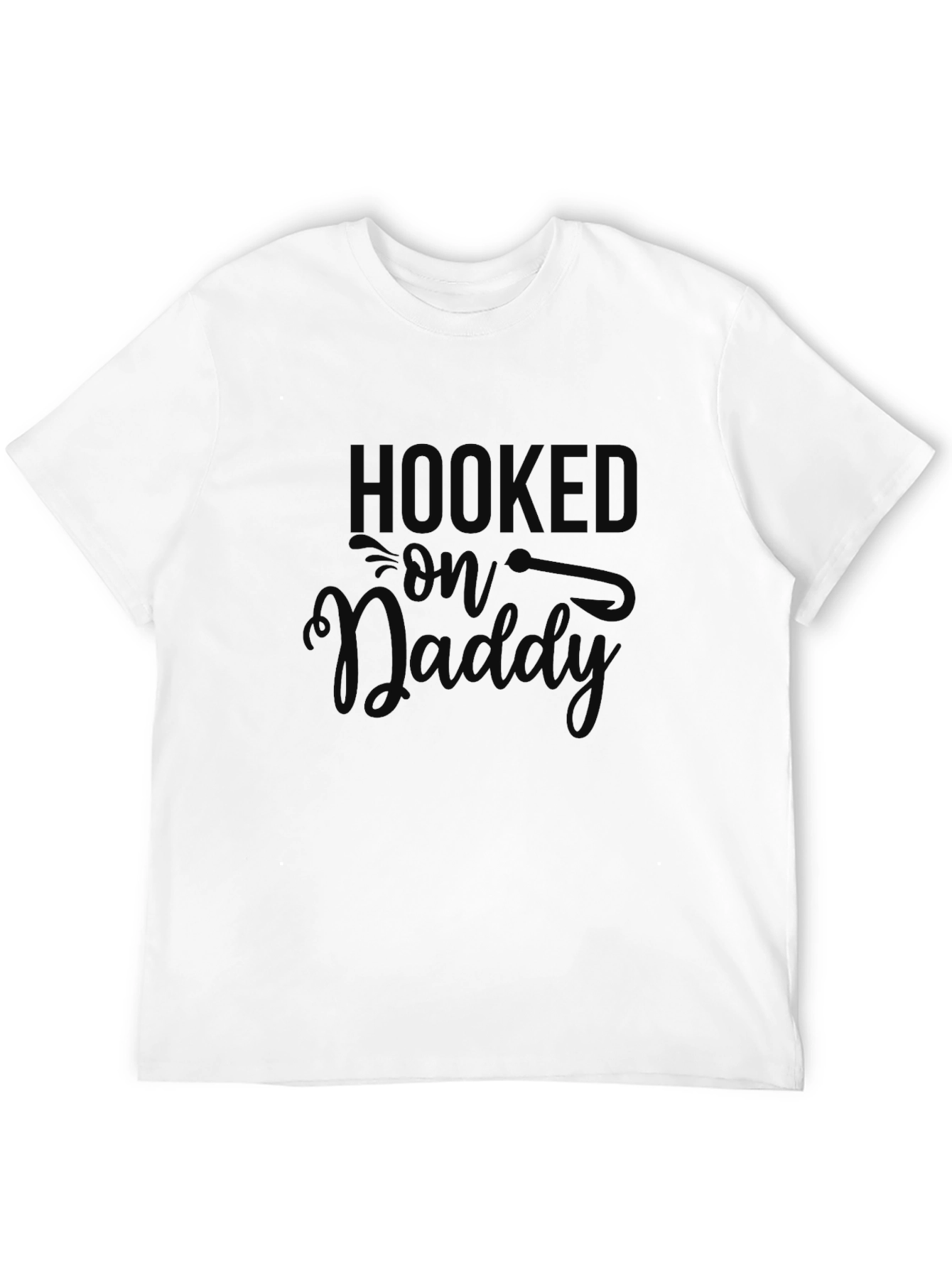 Hooked on Daddy Black Graphic T-Shirt