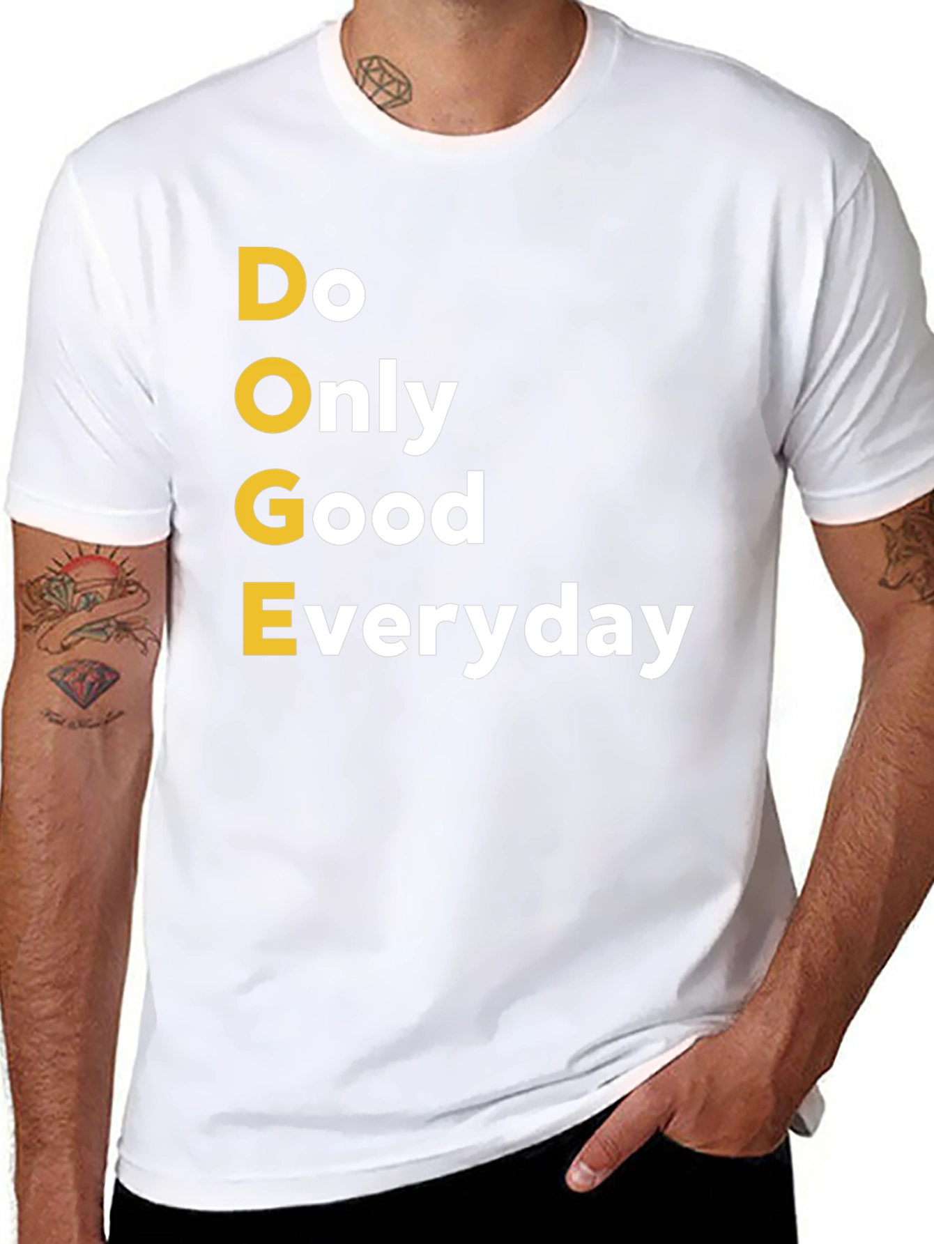 Doge Only Good Everyday Black Graphic T-Shirt