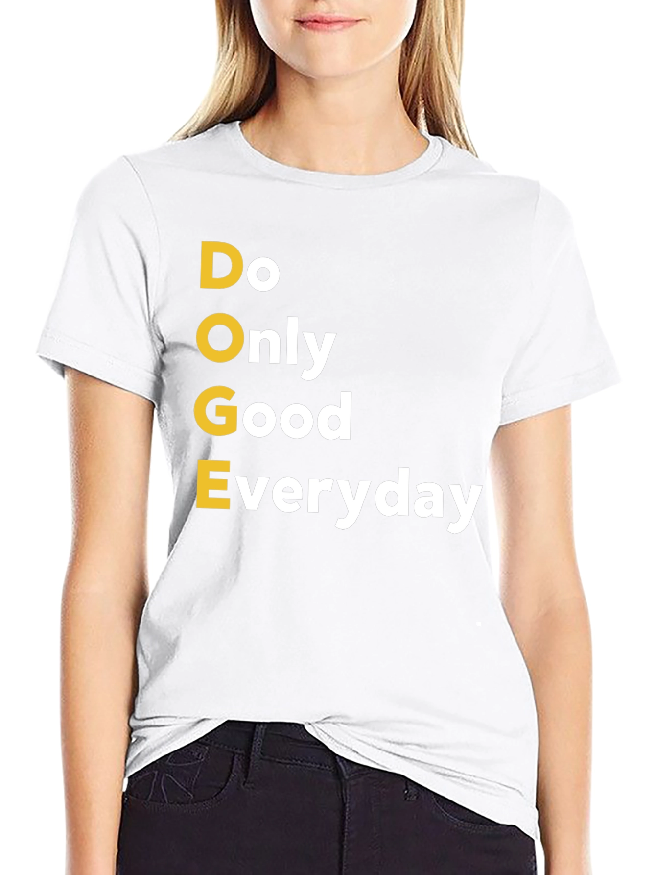 Doge Only Good Everyday Black Graphic T-Shirt