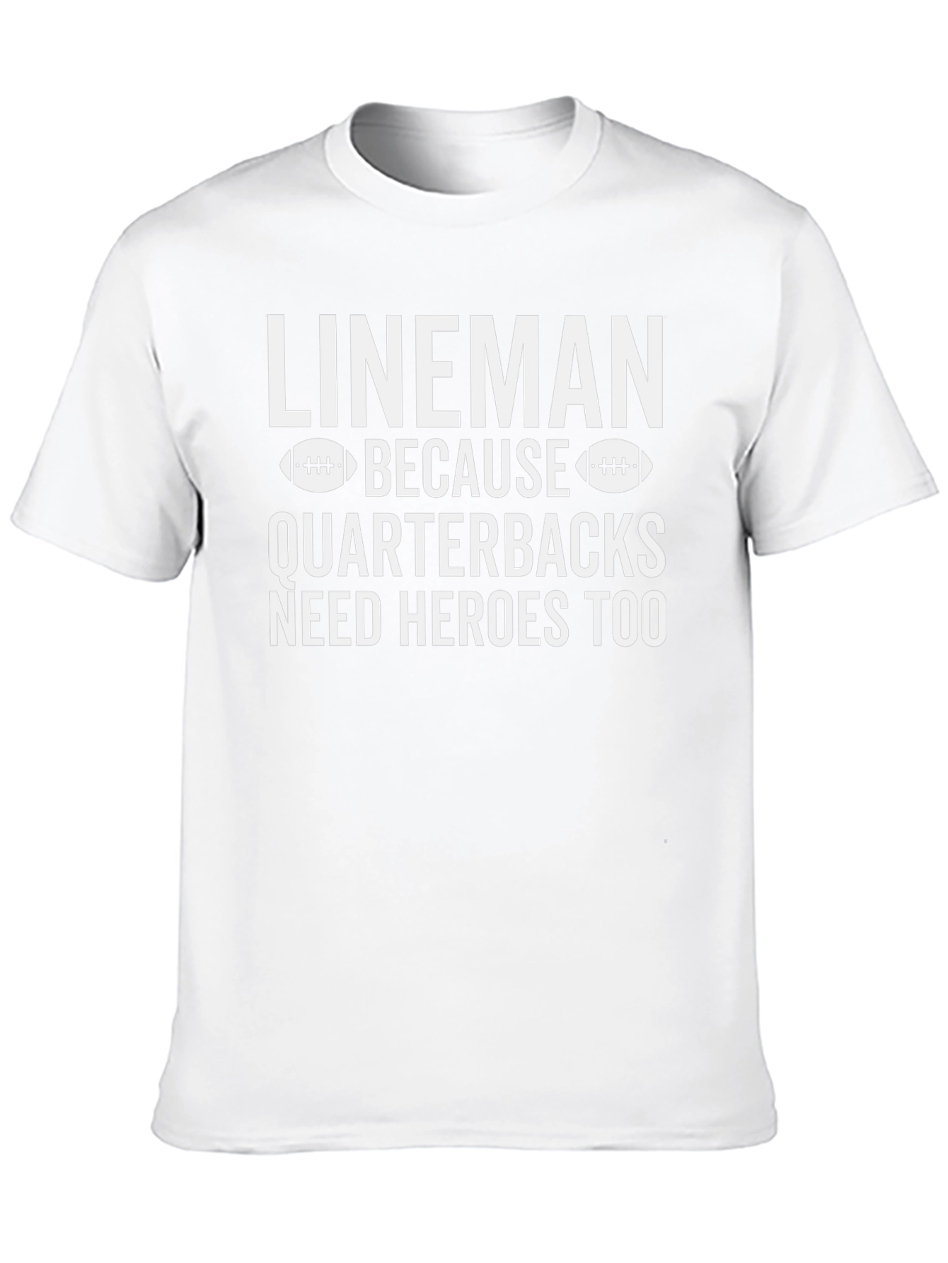 Lineman Quarterback Heroes Graphic T-Shirt