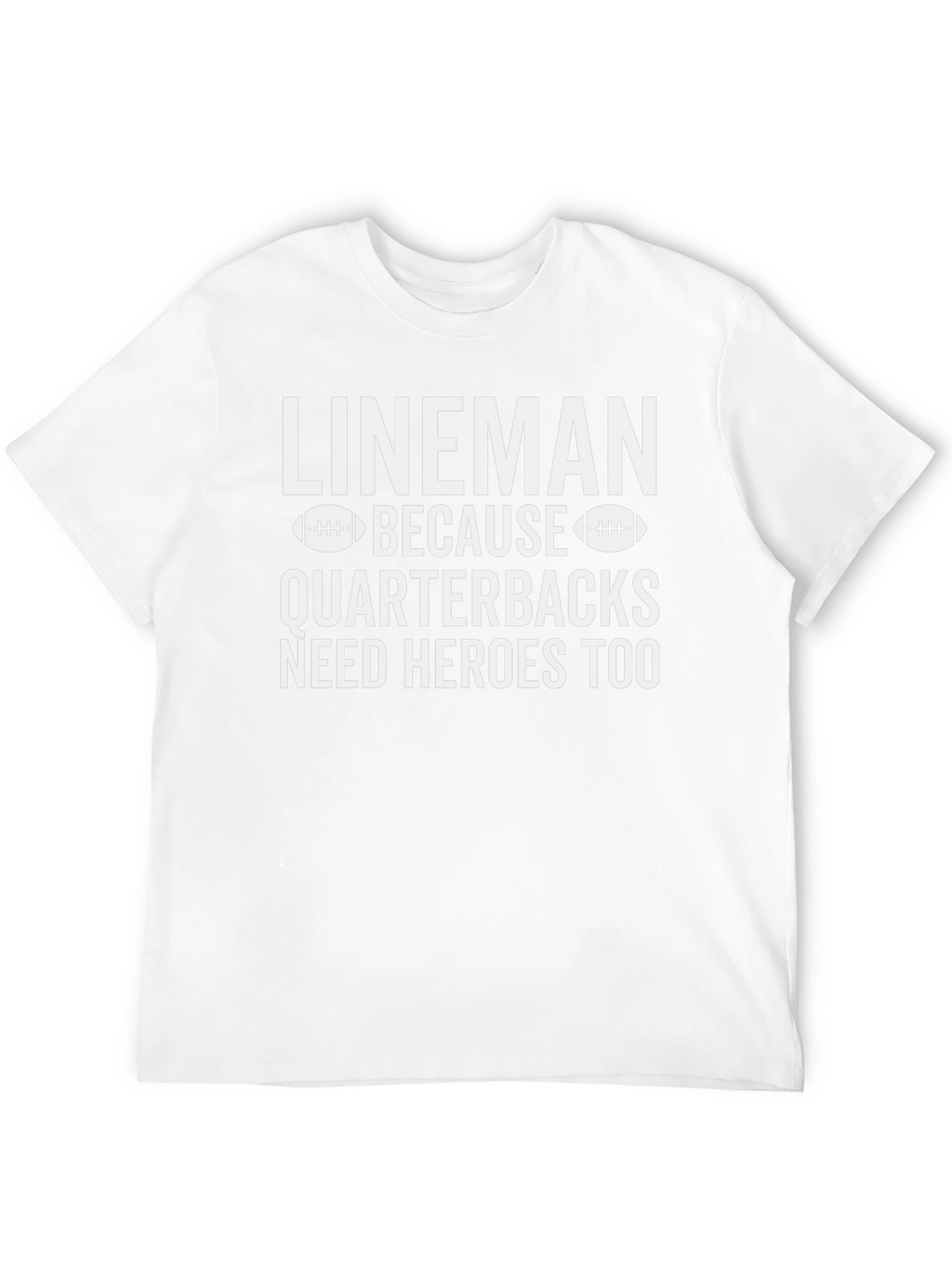 Lineman Quarterback Heroes Graphic T-Shirt