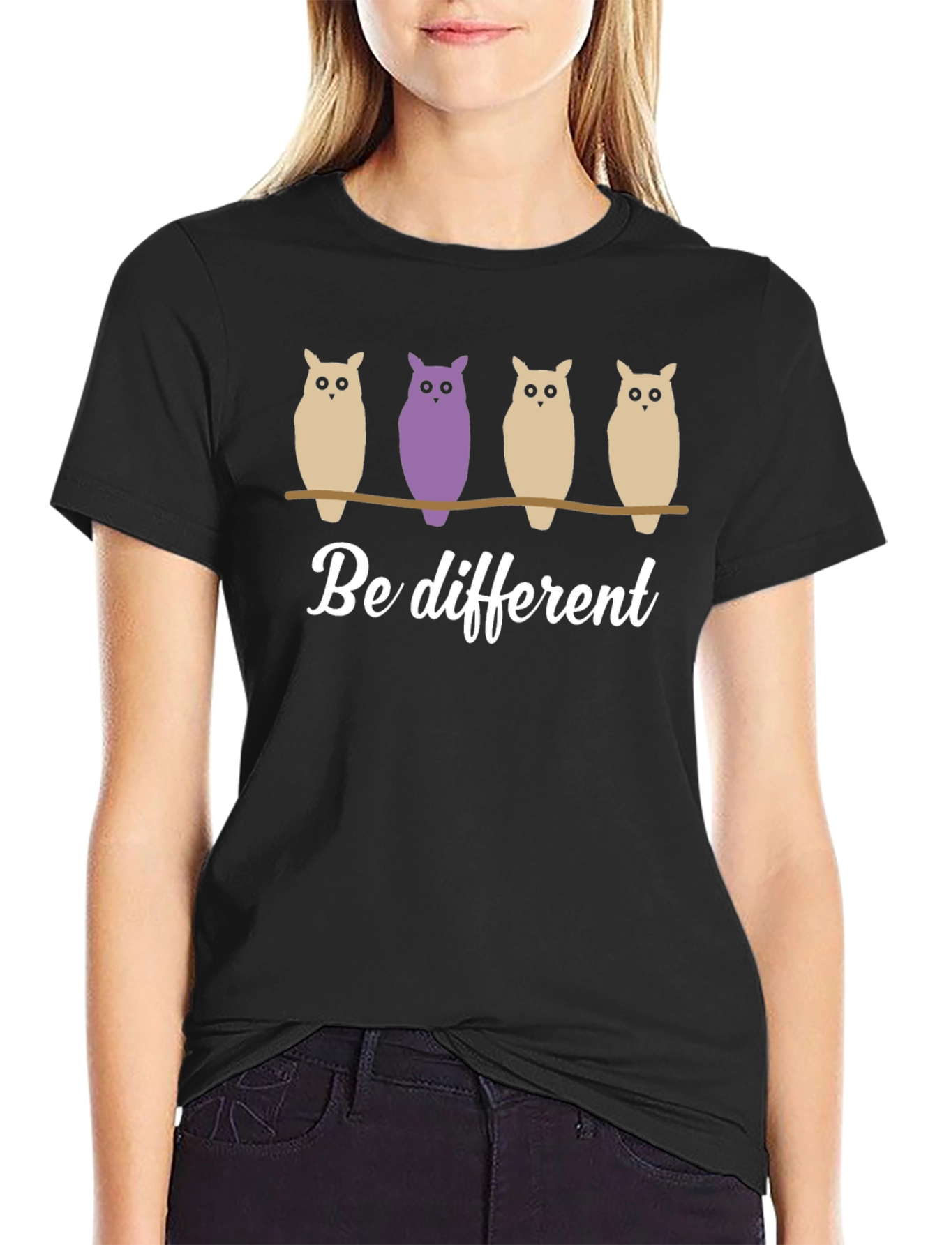 Be Different Owl Graphic T-Shirt - Unique & Stylish