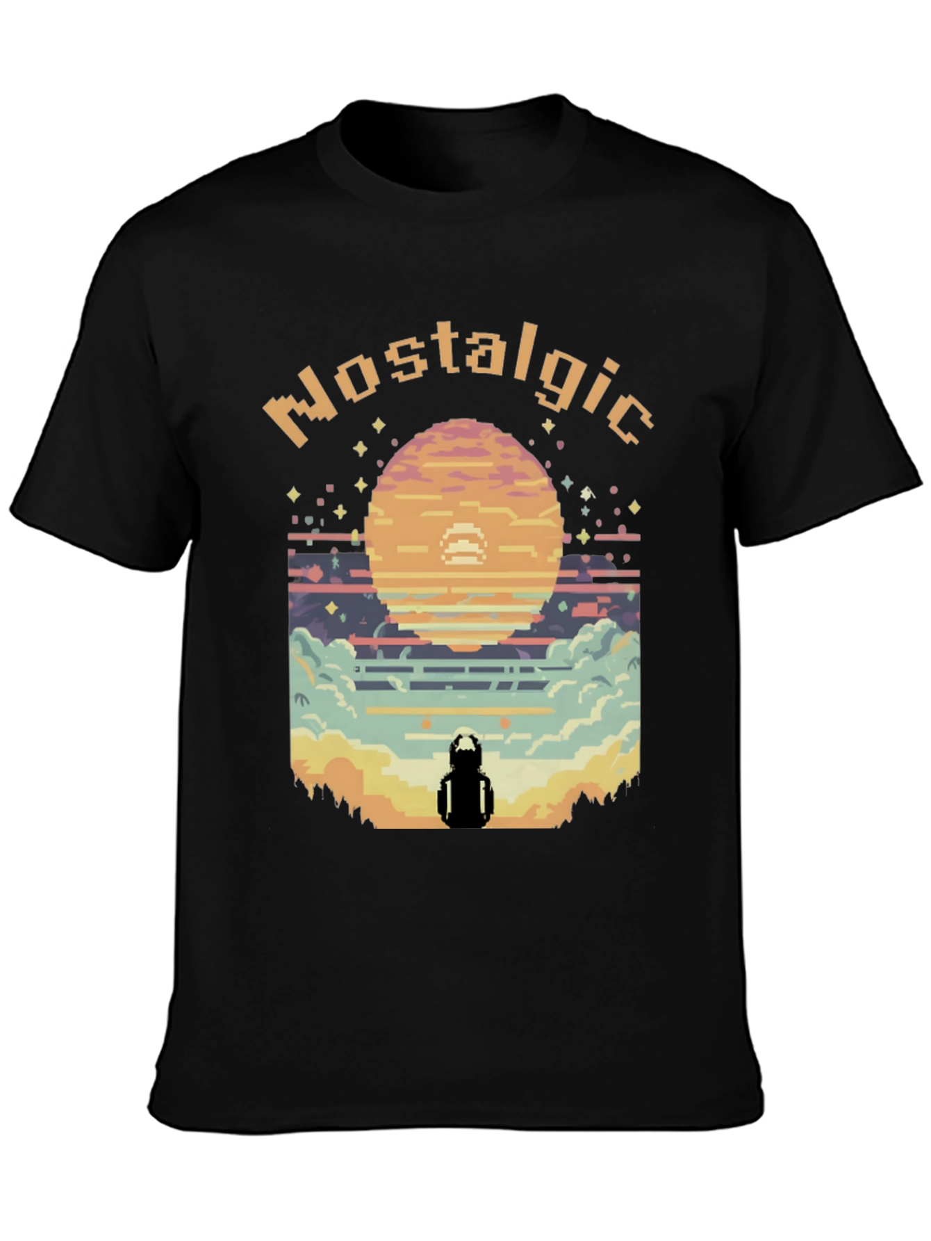 Nostalgic Pixel Art Graphic Tee - Retro Gaming Style