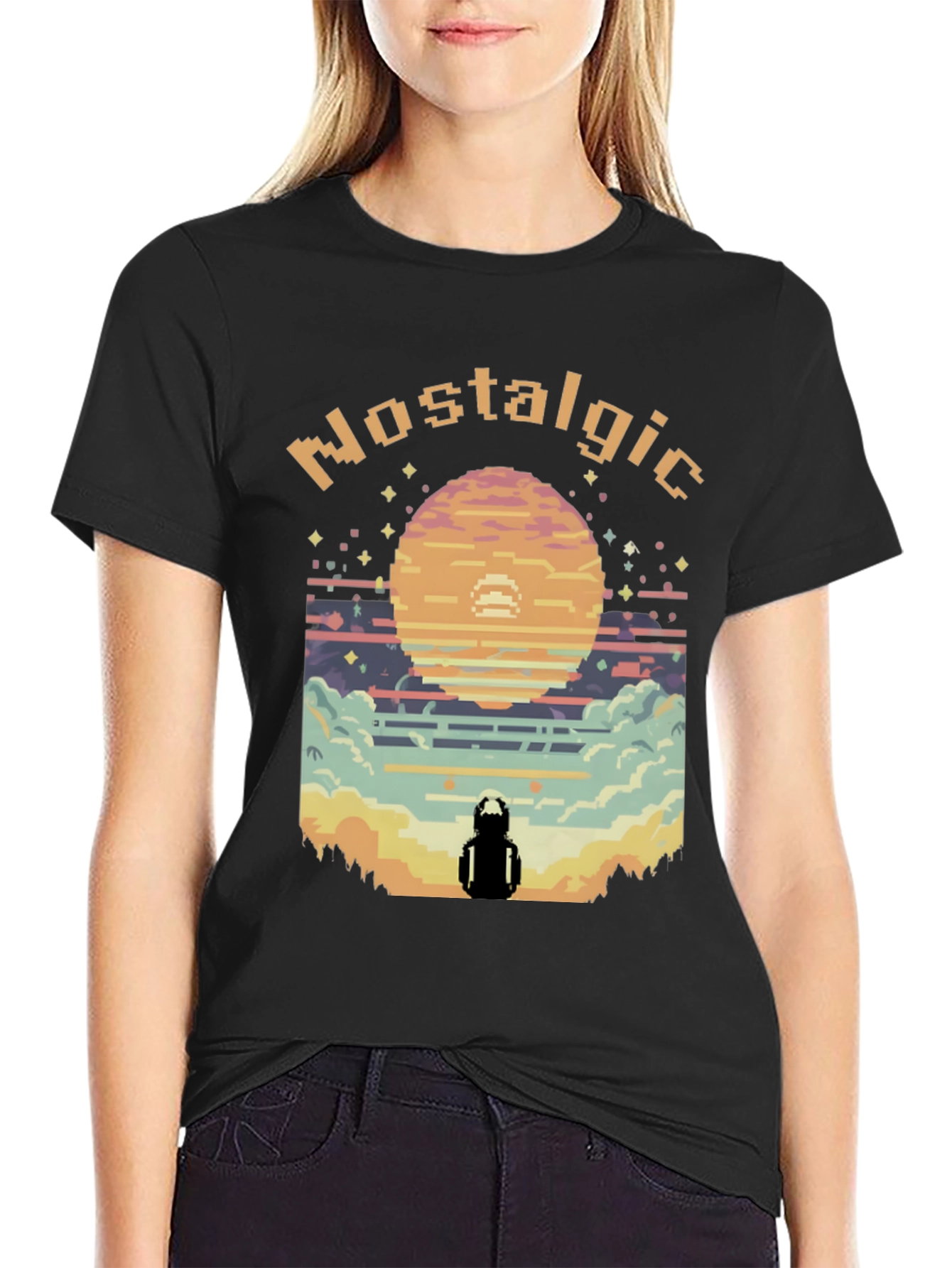 Nostalgic Pixel Art Graphic Tee - Retro Gaming Style