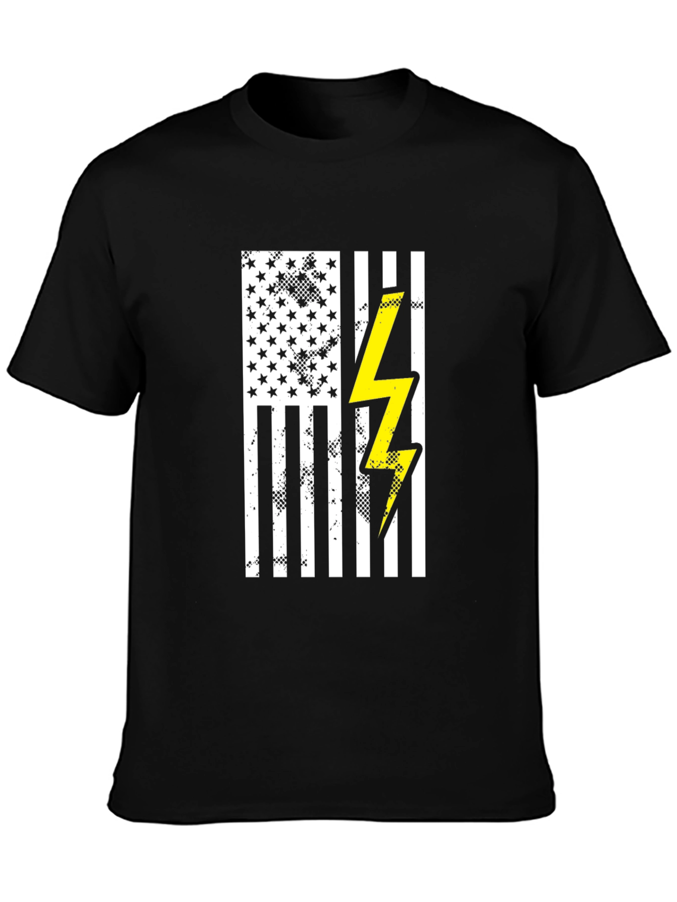 American Flag Lightning Bolt Graphic T-Shirt