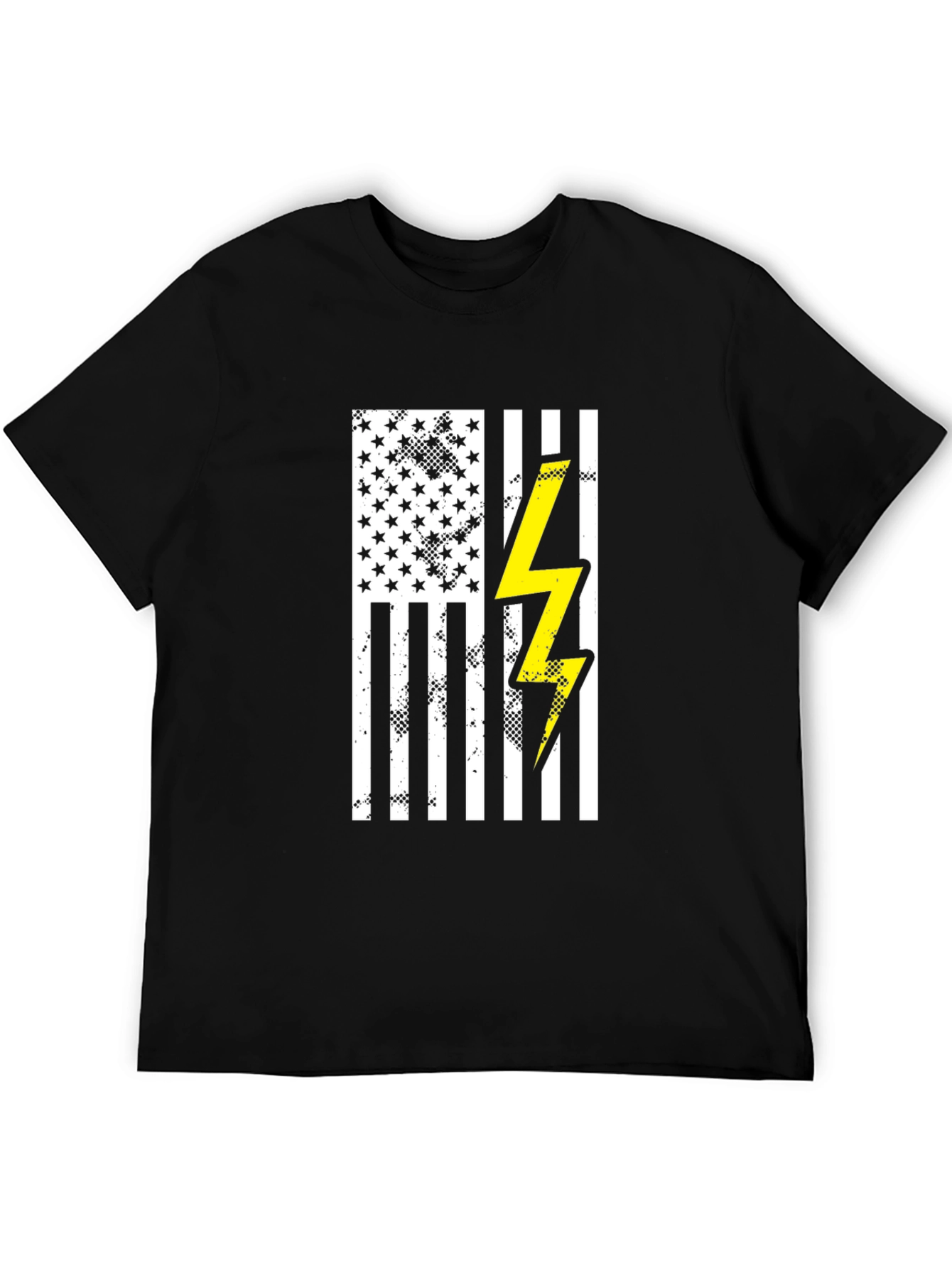 American Flag Lightning Bolt Graphic T-Shirt