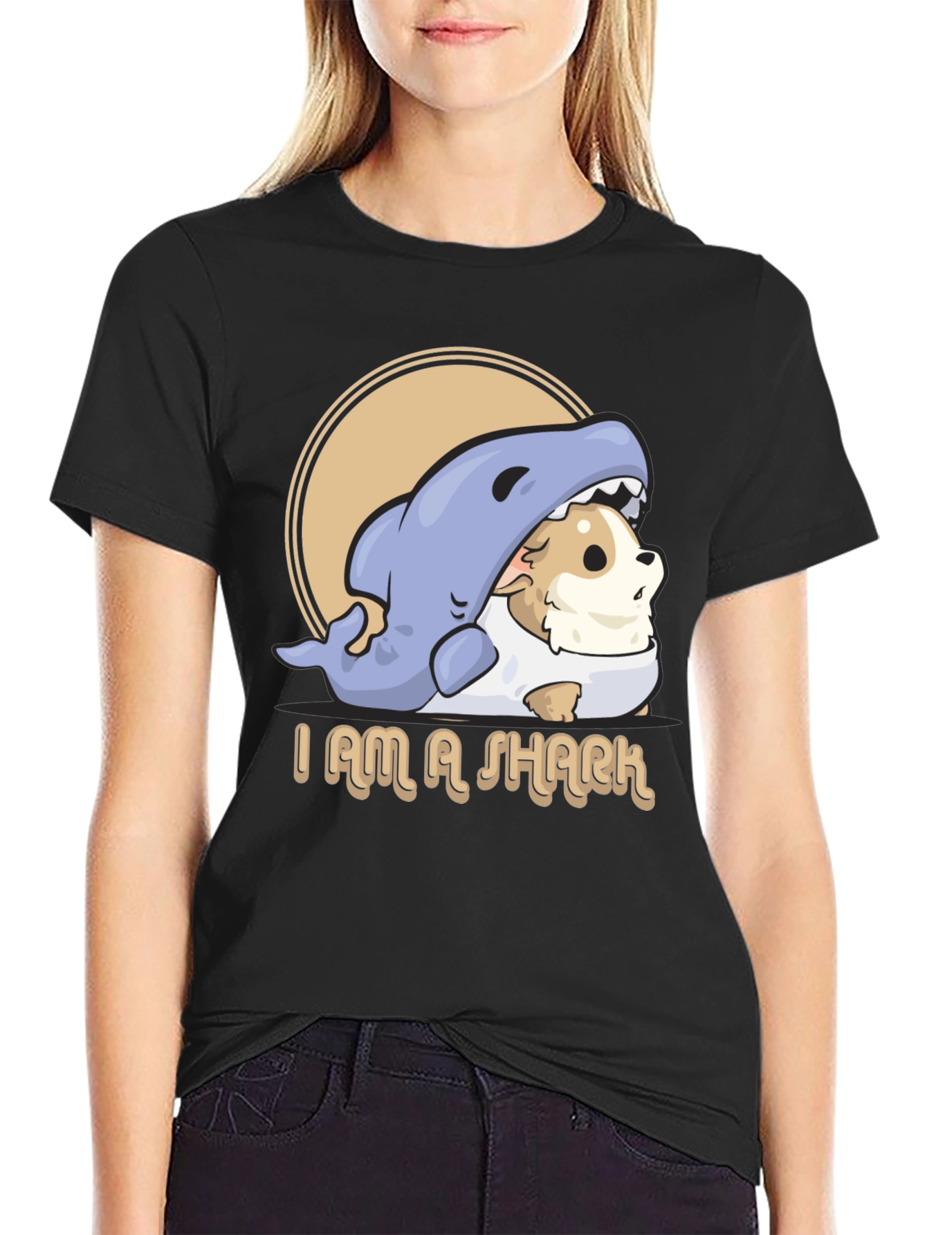 I Am A Shark Graphic T-Shirt - Funny Dog Shark Costume Tee