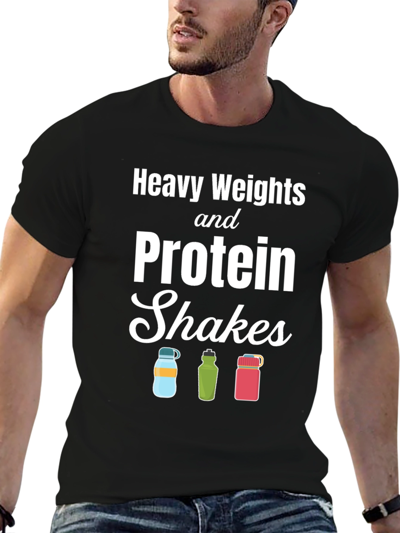Heavy Weights & Protein Shakes Graphic T-Shirt