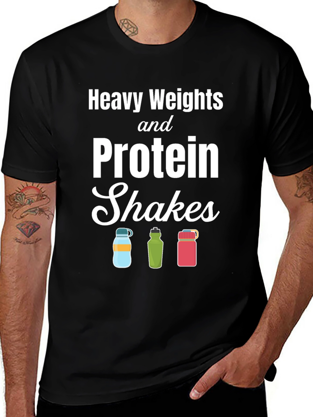 Heavy Weights & Protein Shakes Graphic T-Shirt