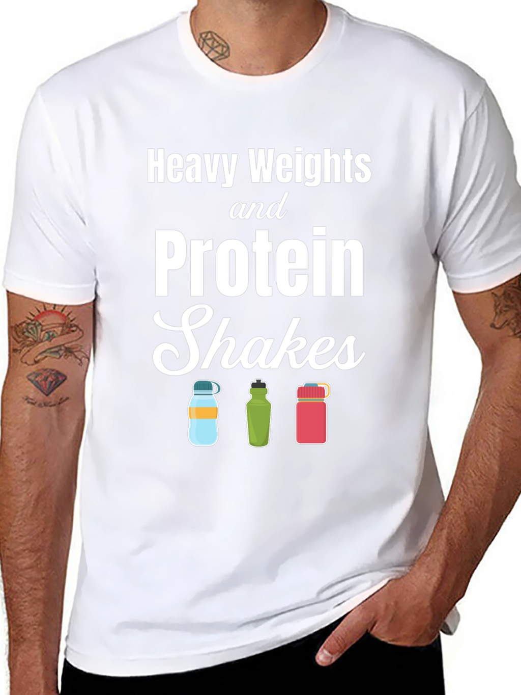 Heavy Weights & Protein Shakes Graphic T-Shirt
