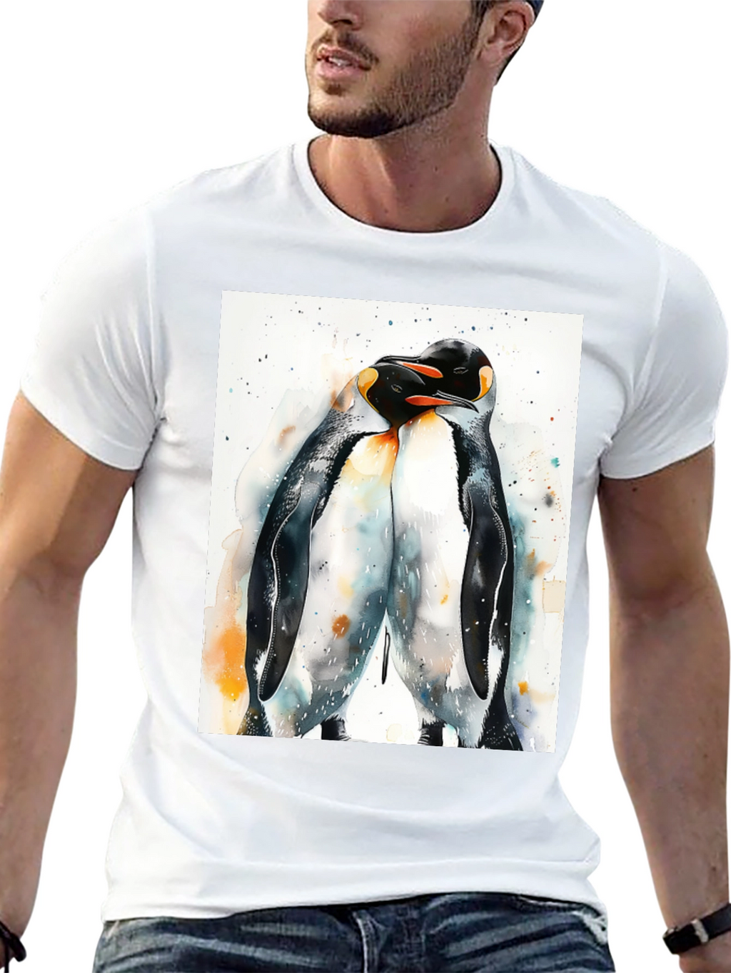 Penguin Love Black T-Shirt