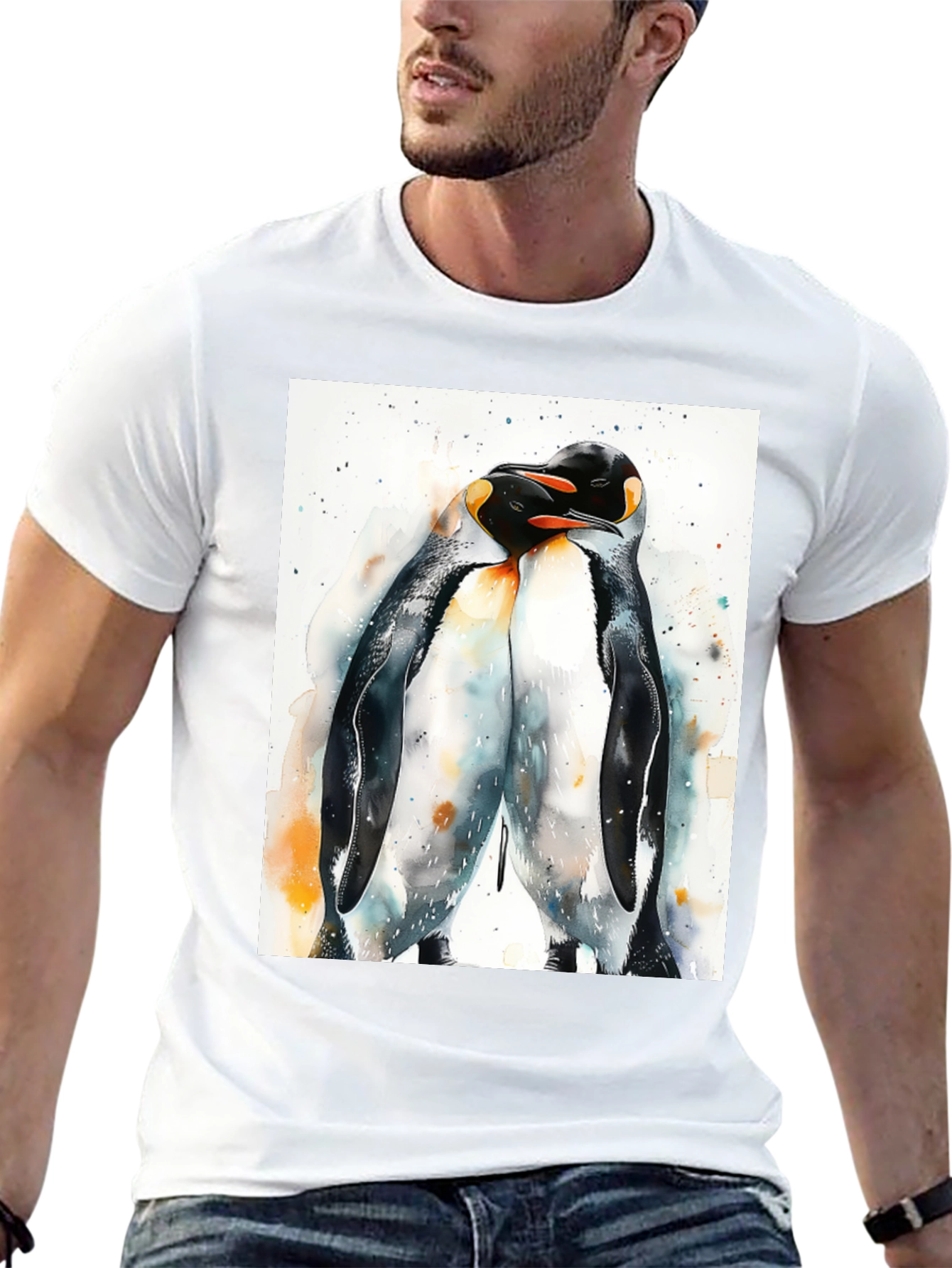 Penguin Love Black T-Shirt