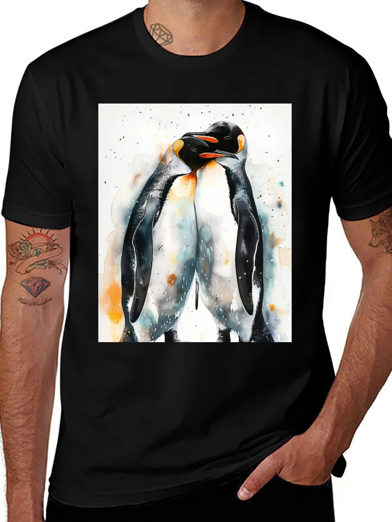 Penguin Love Black T-Shirt