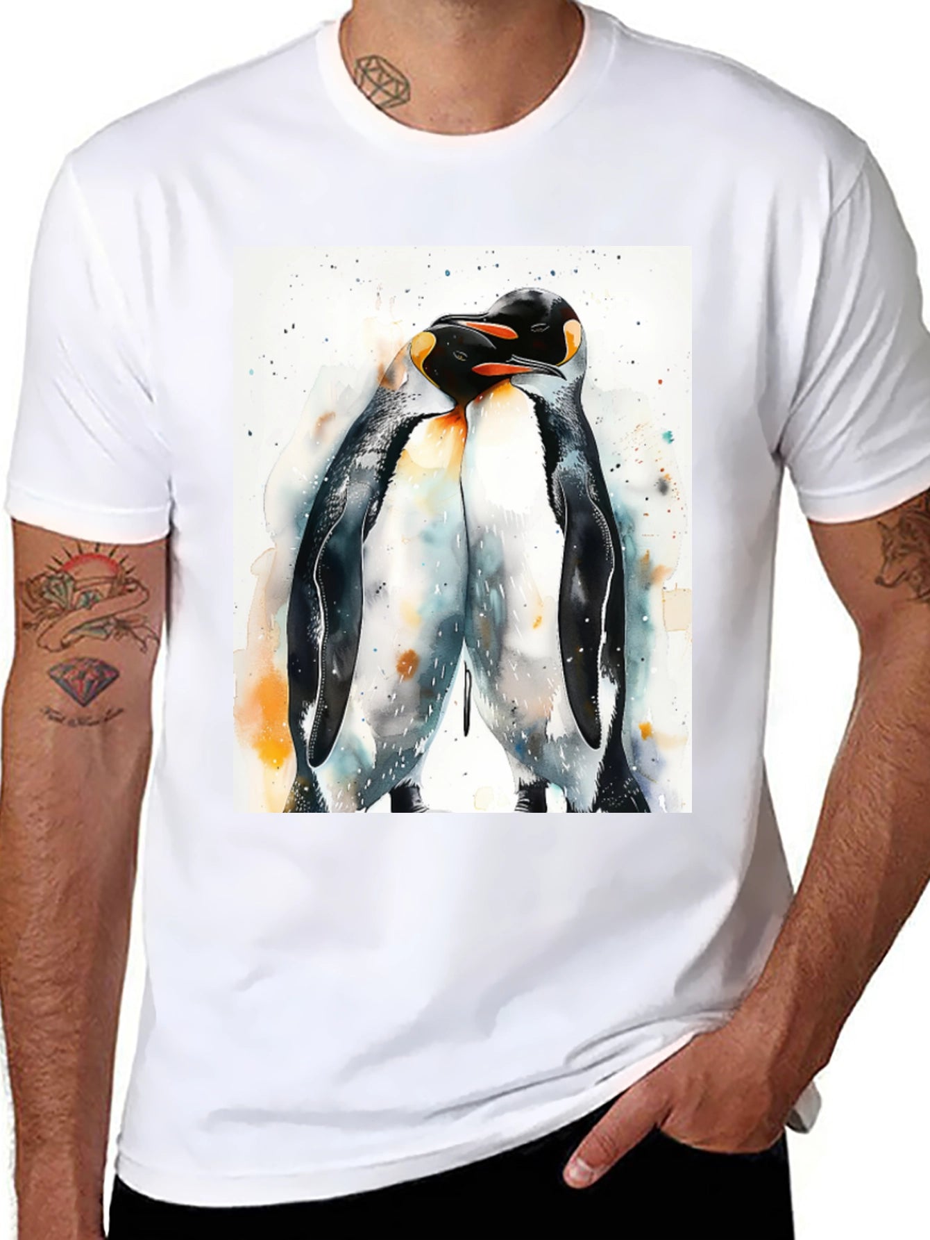 Penguin Love Black T-Shirt