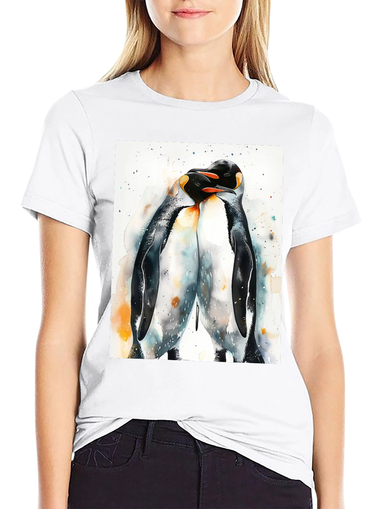 Penguin Love Black T-Shirt