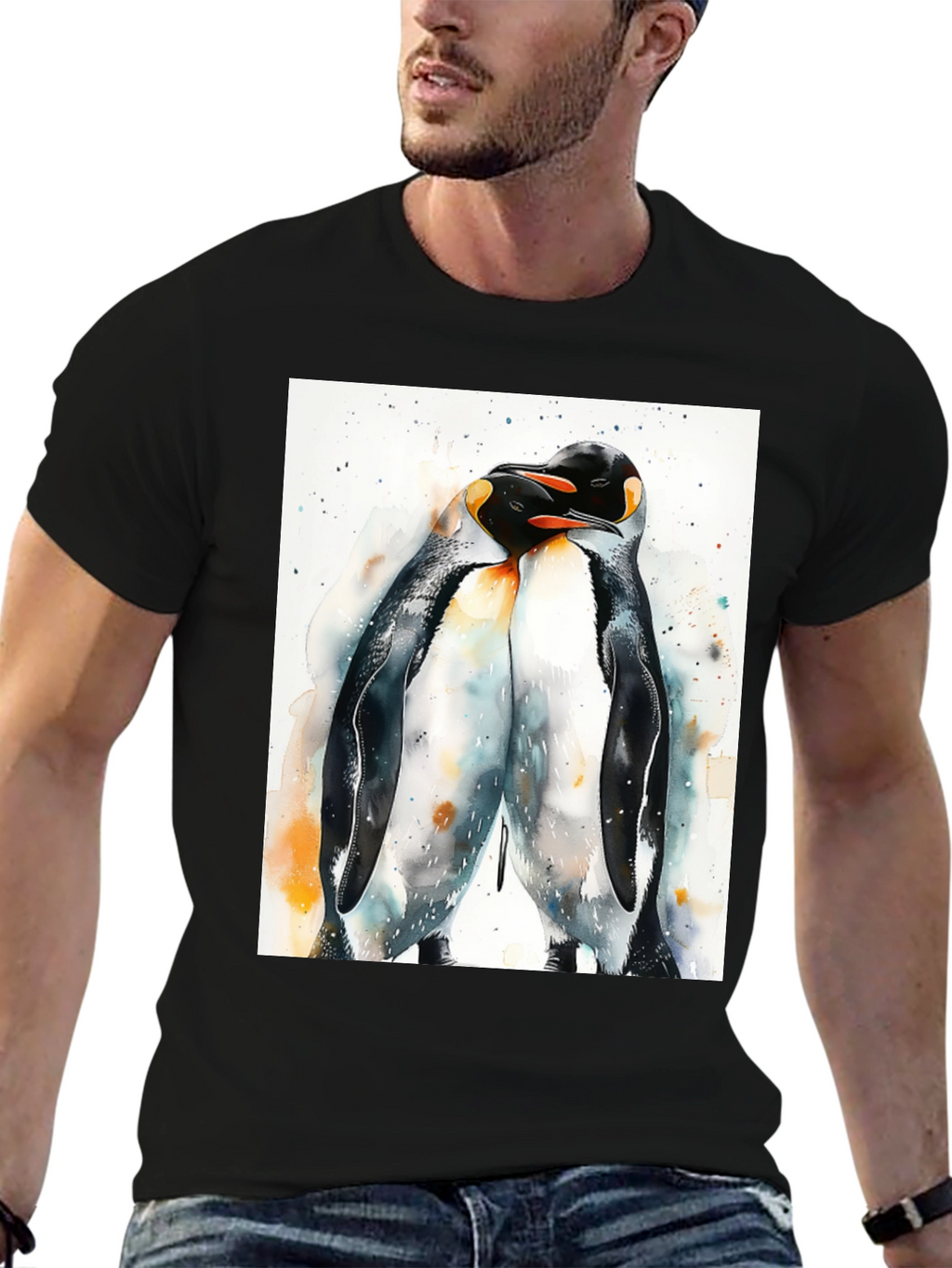 Penguin Love Black T-Shirt