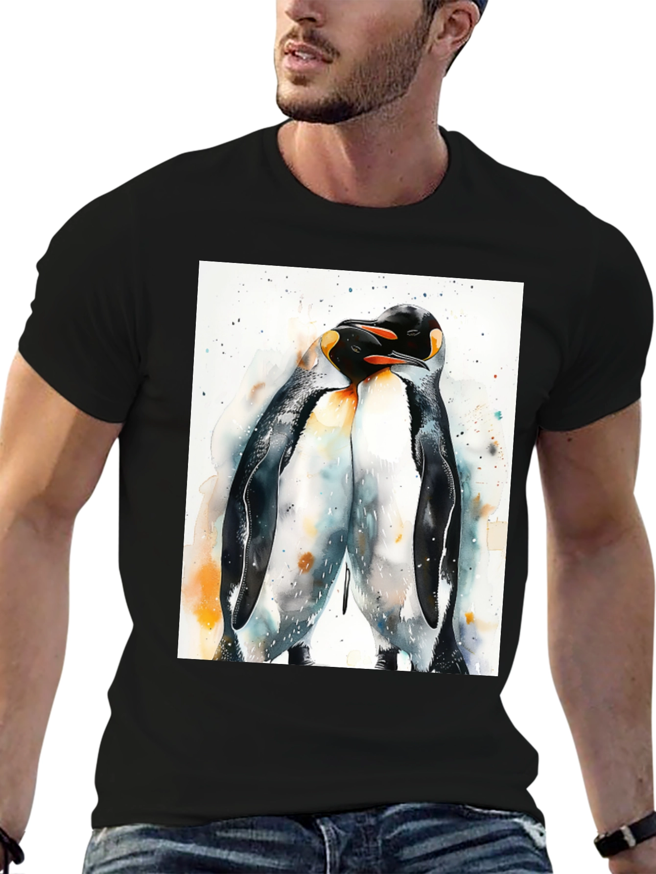 Penguin Love Black T-Shirt