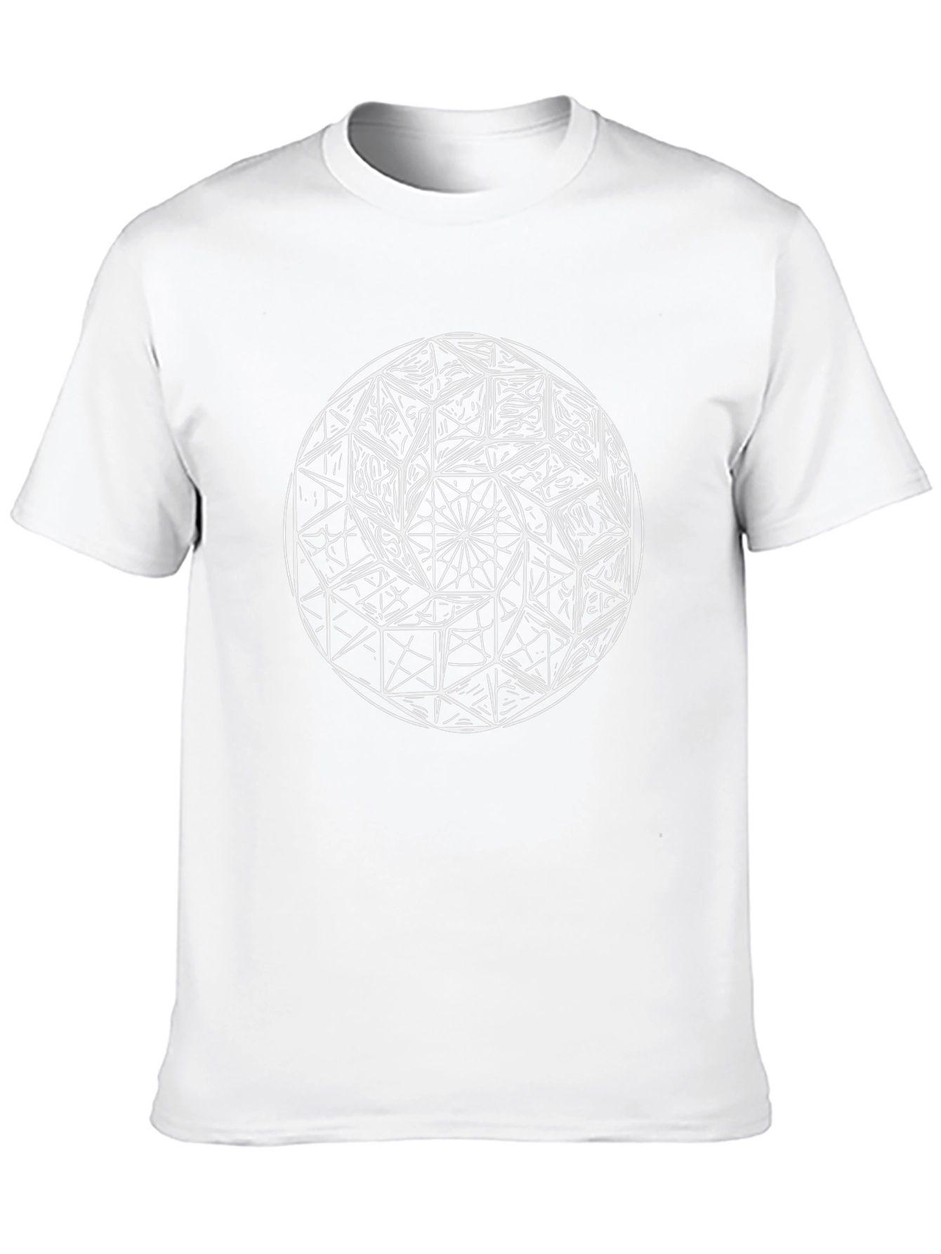 Geometric Sphere Graphic Tee - Black Cotton