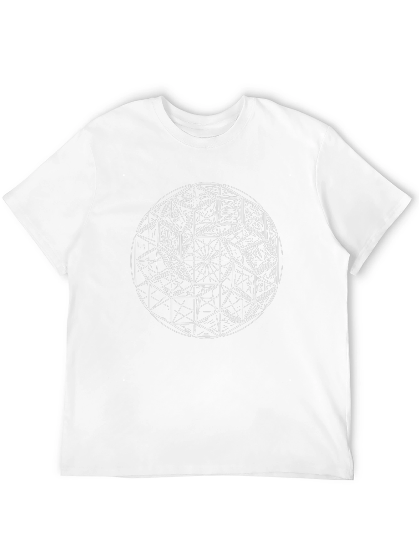 Geometric Sphere Graphic Tee - Black Cotton