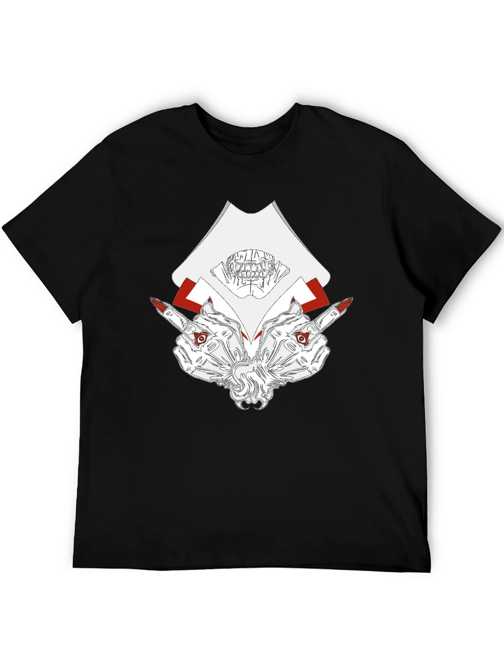 Gothic Skull & Hand Graphic Black Tee