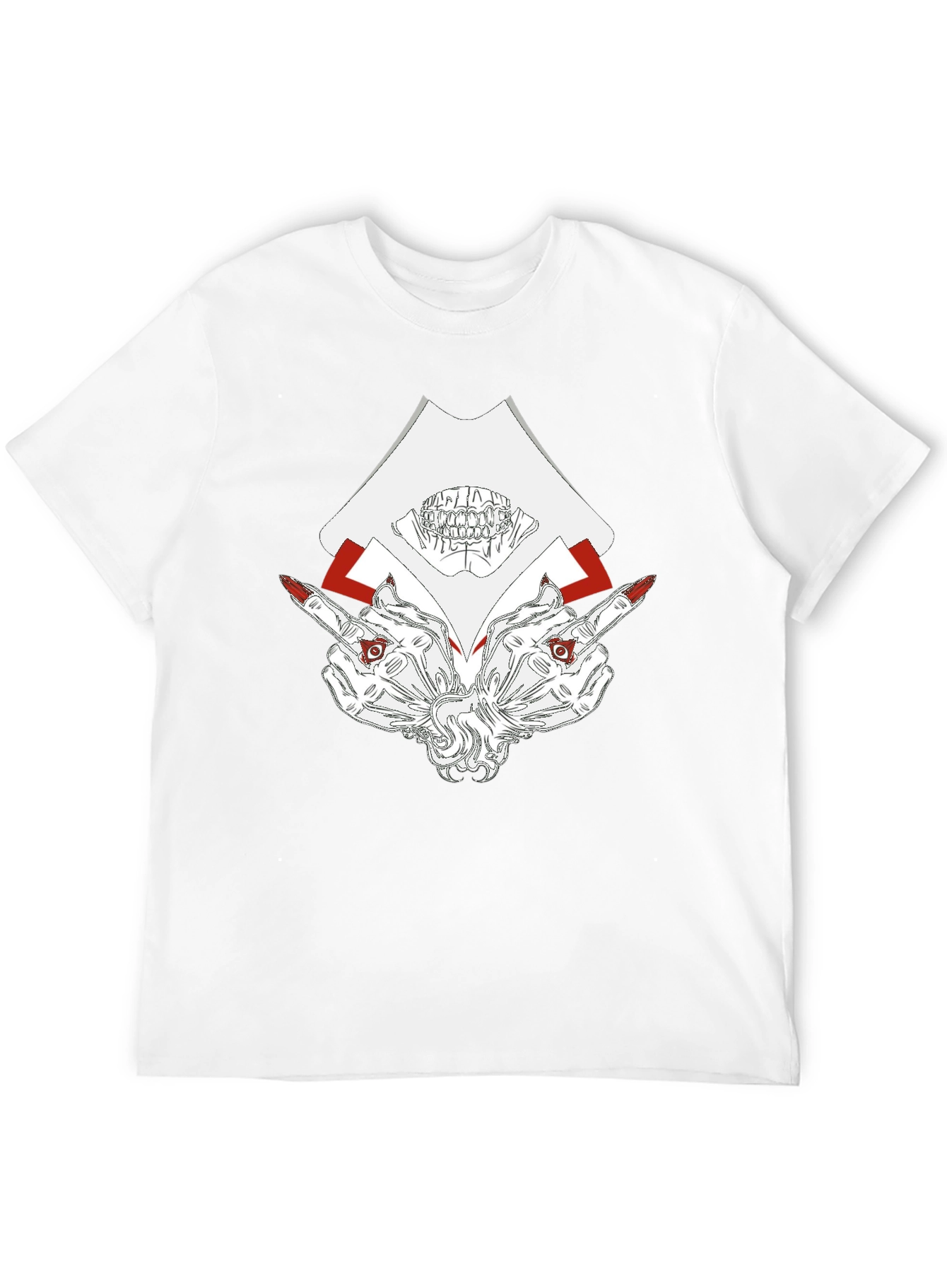 Gothic Skull & Hand Graphic Black Tee