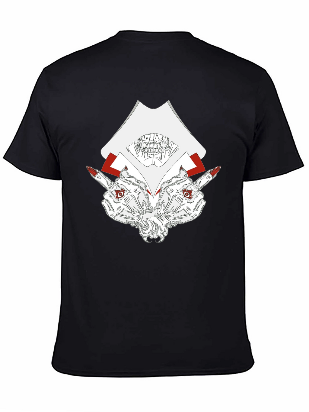 Gothic Skull & Hand Graphic Black Tee