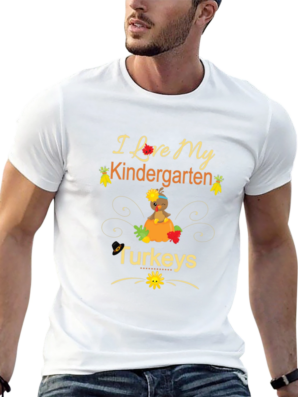 I Love My Kindergarten Turkeys Teacher T-Shirt