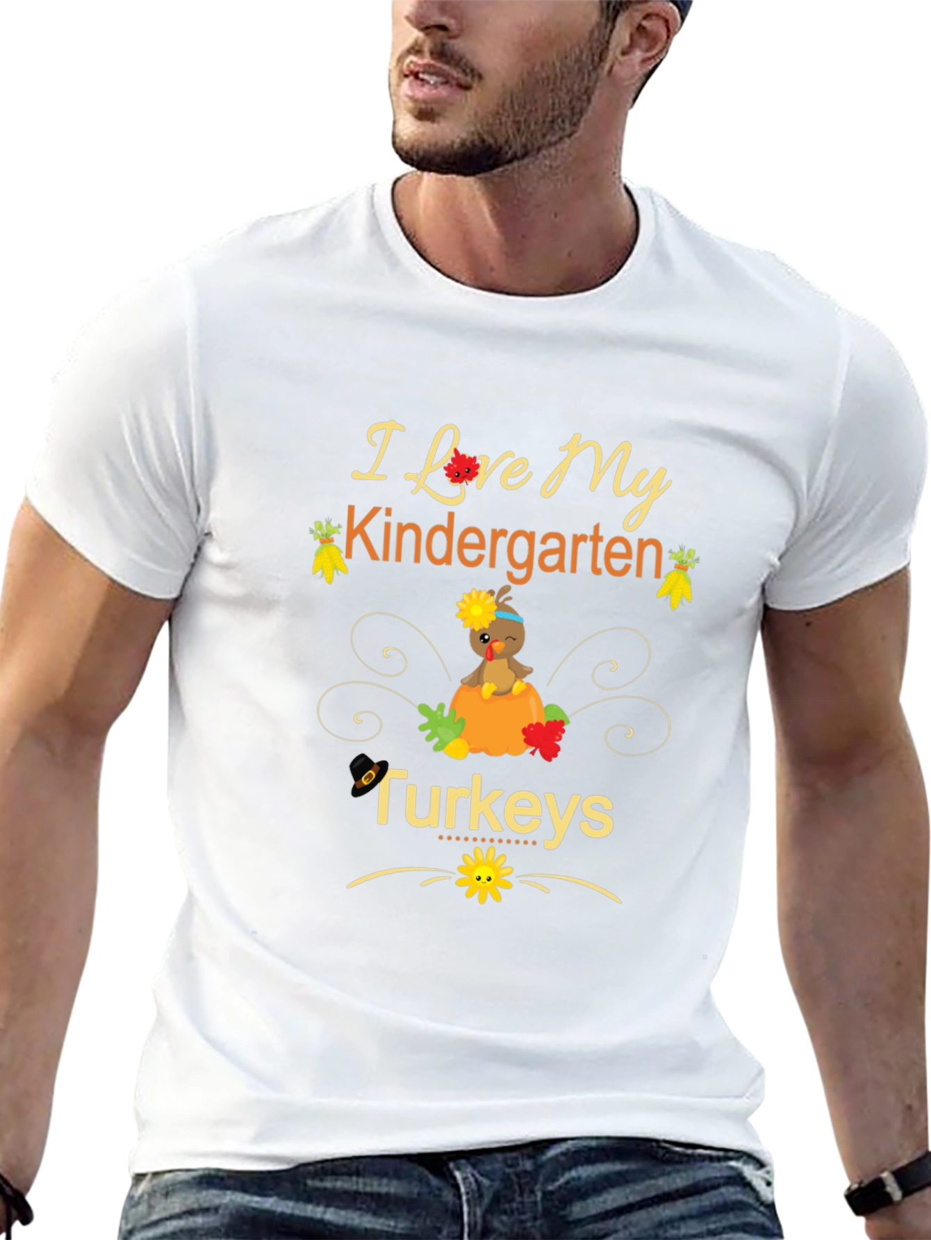 I Love My Kindergarten Turkeys Teacher T-Shirt