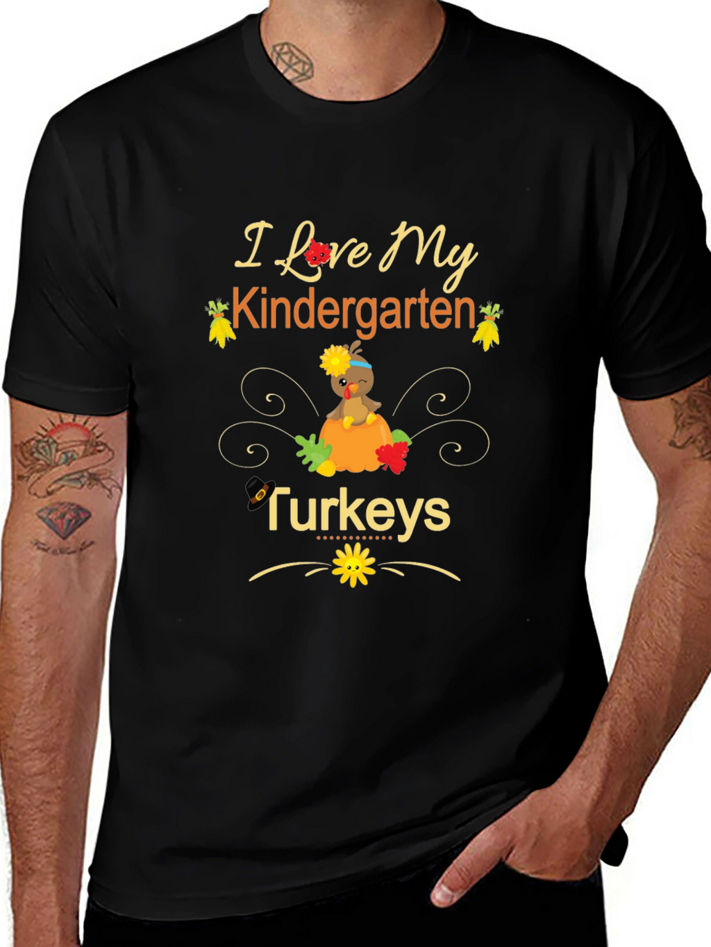 I Love My Kindergarten Turkeys Teacher T-Shirt
