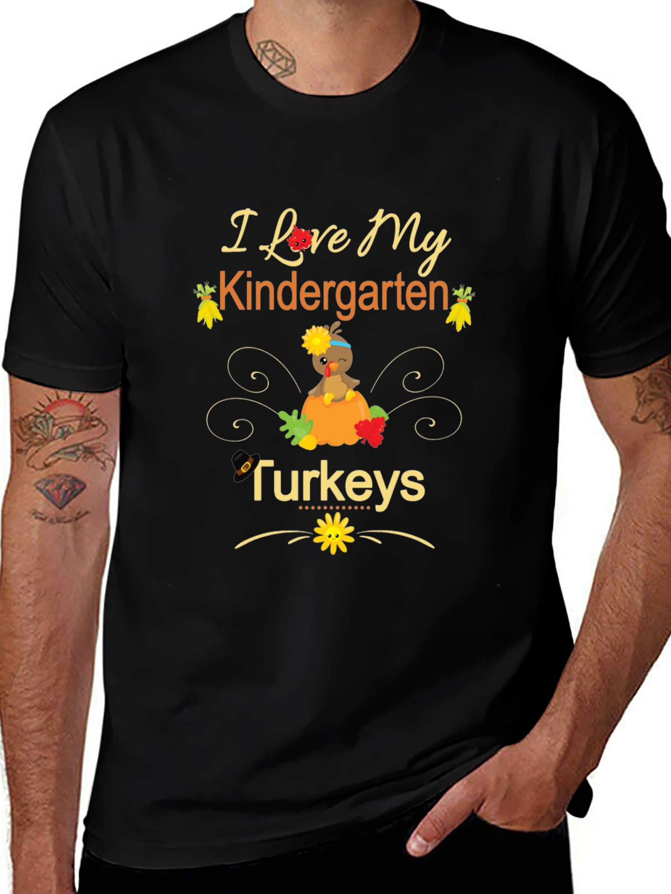 I Love My Kindergarten Turkeys Teacher T-Shirt