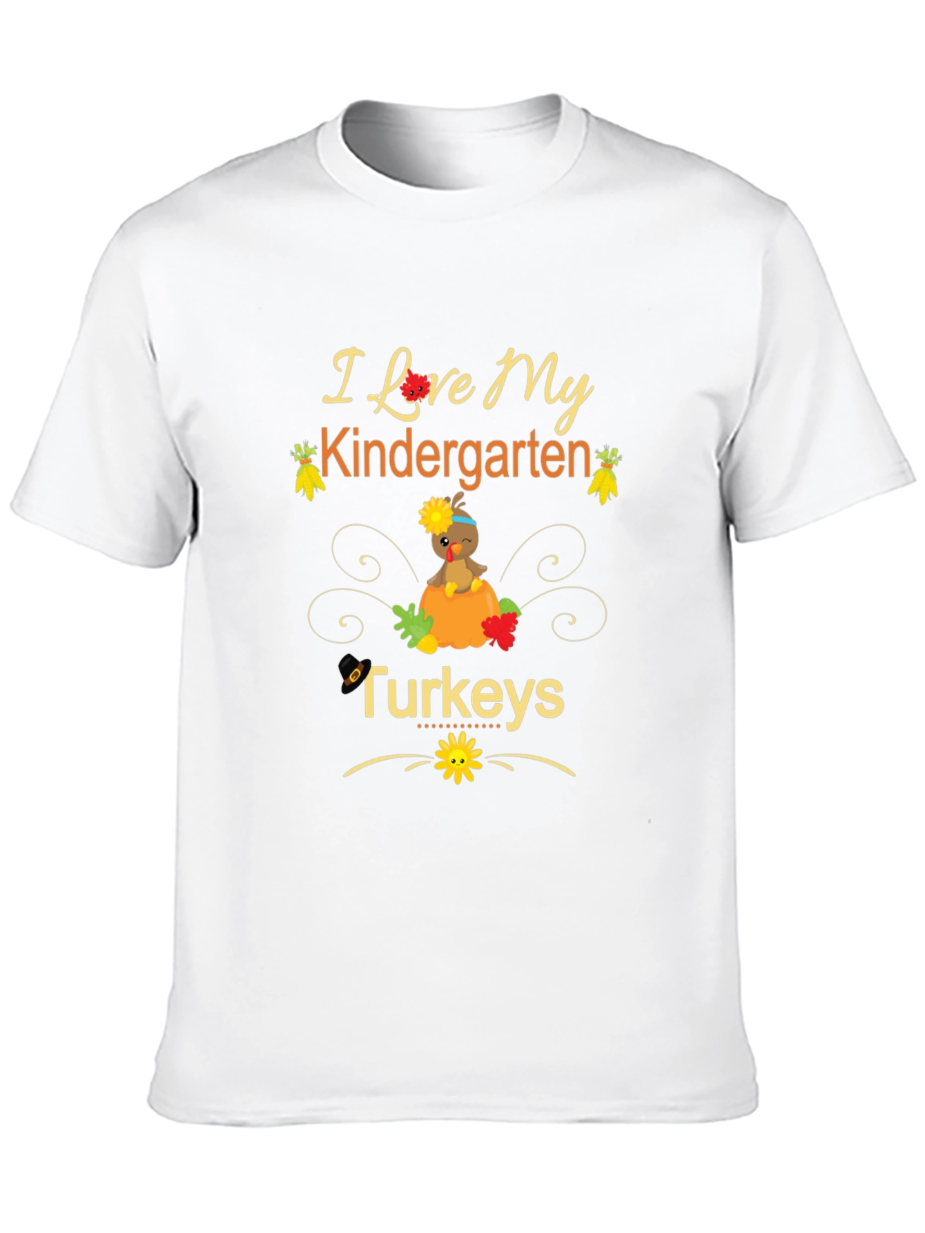 I Love My Kindergarten Turkeys Teacher T-Shirt