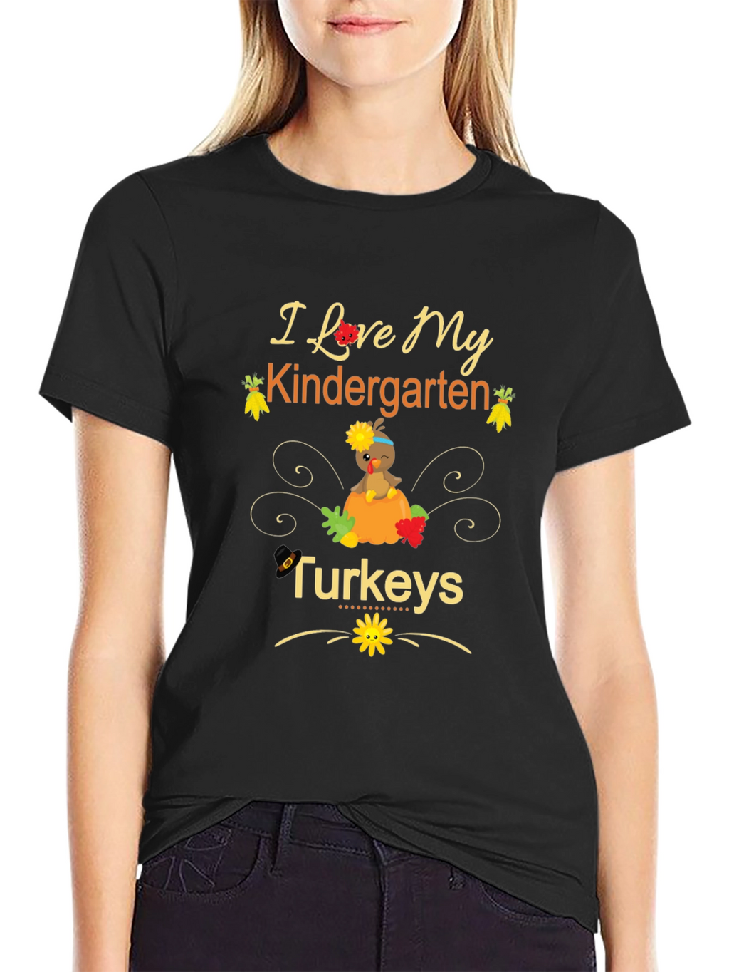 I Love My Kindergarten Turkeys Teacher T-Shirt