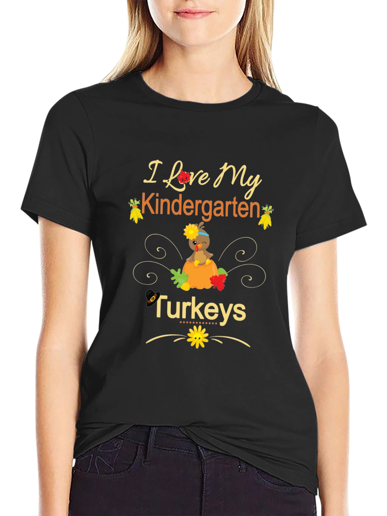 I Love My Kindergarten Turkeys Teacher T-Shirt