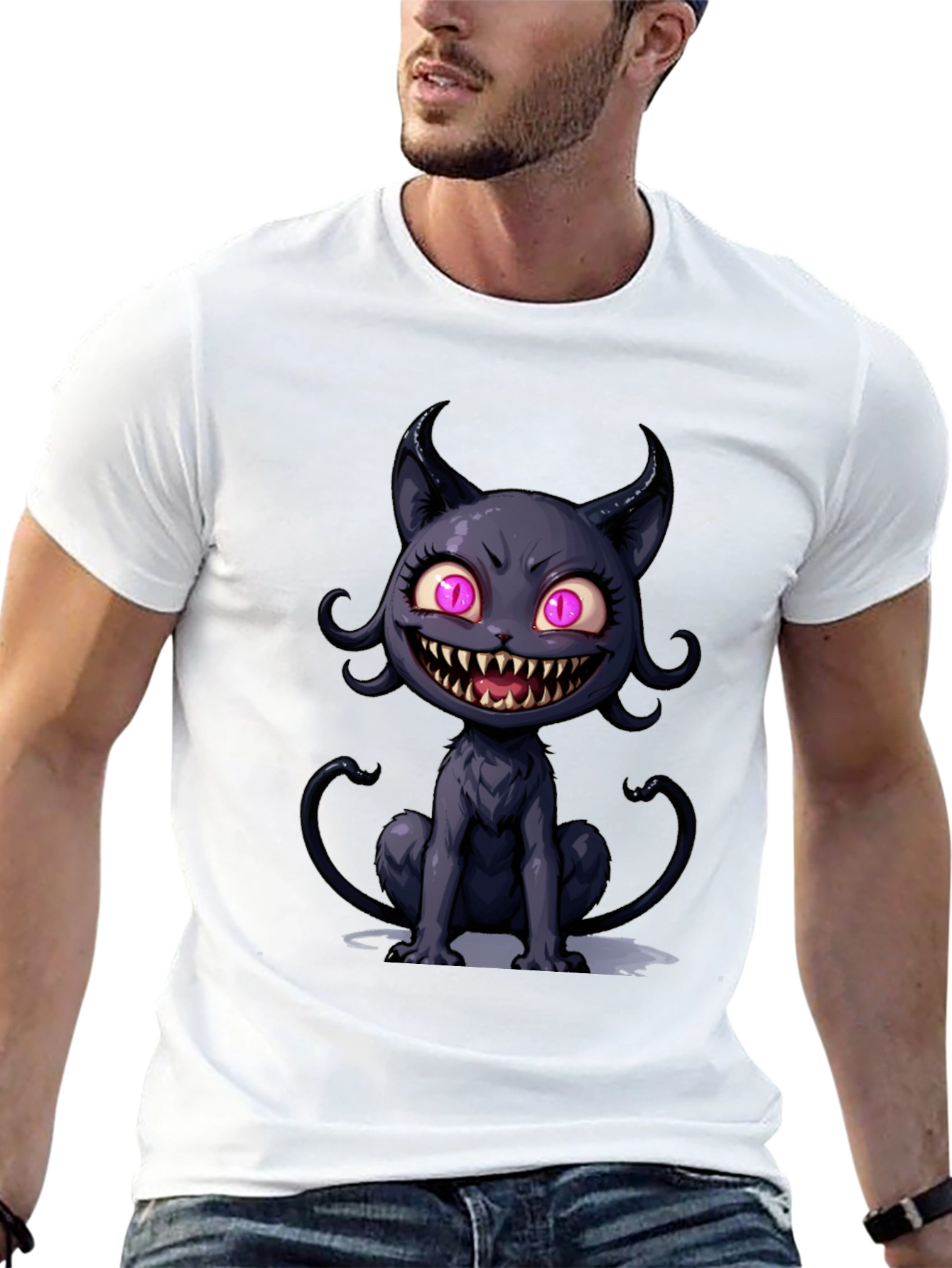 Creepy Cat T-Shirt - Halloween Apparel