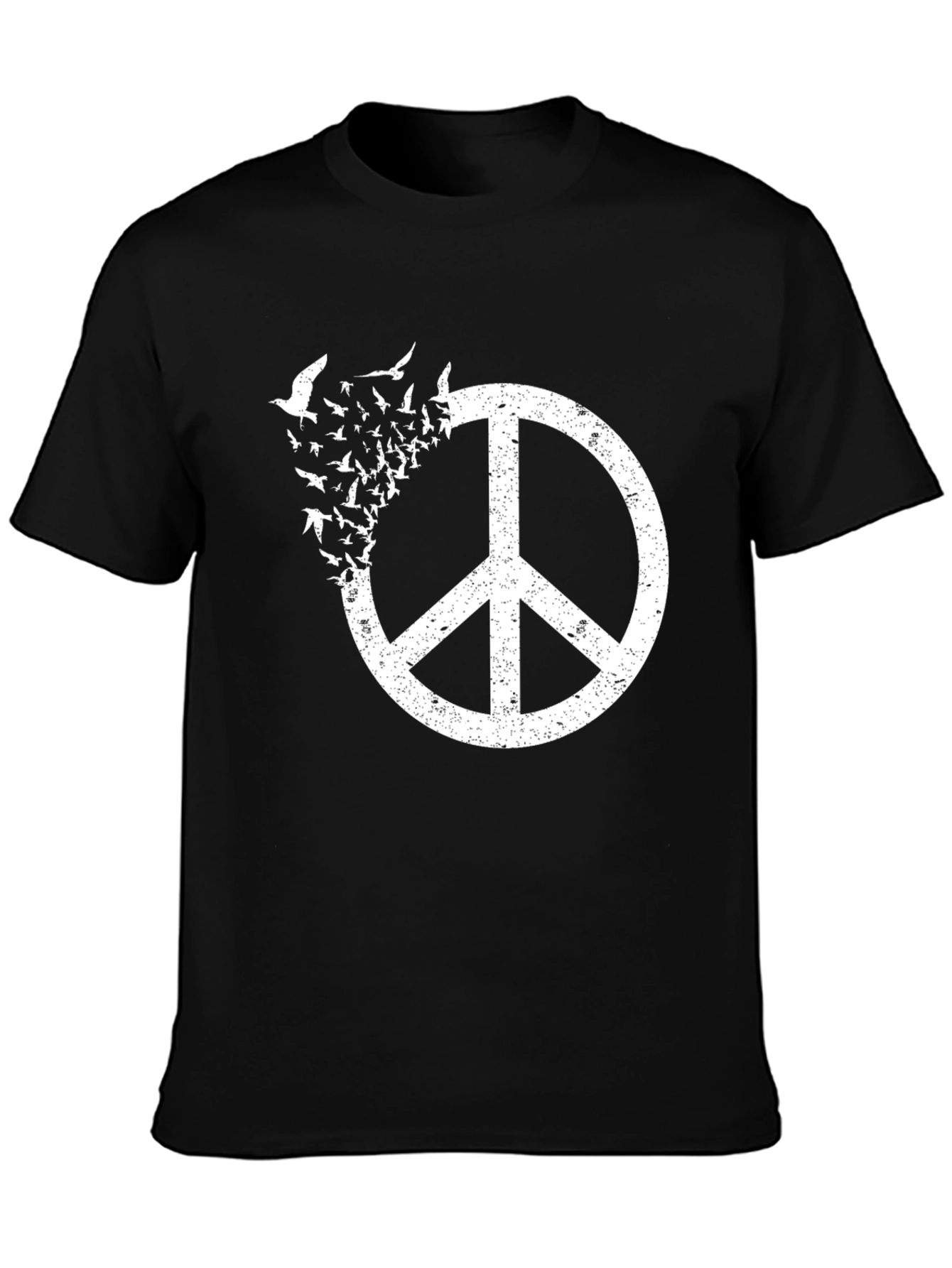 Peace Sign Bird T-Shirt - Black