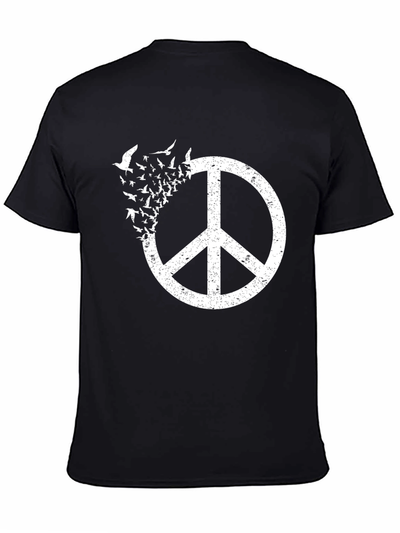 Peace Sign Bird T-Shirt - Black