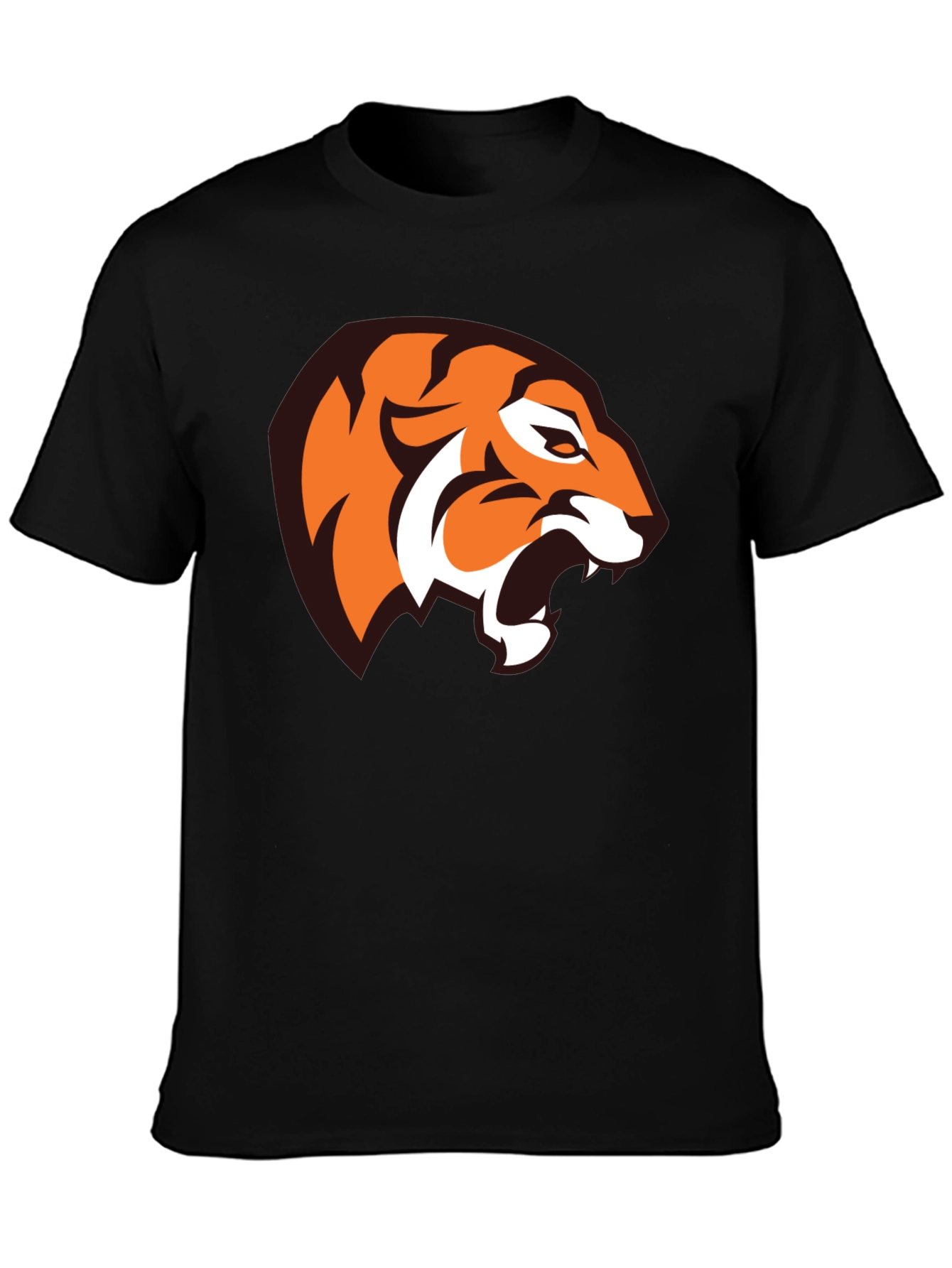 Bold Tiger Graphic Tee - Black Cotton Blend