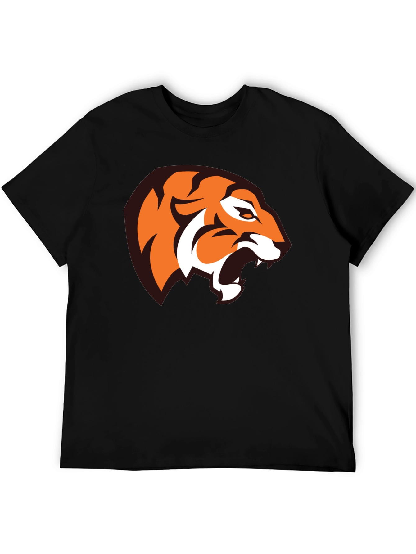 Bold Tiger Graphic Tee - Black Cotton Blend